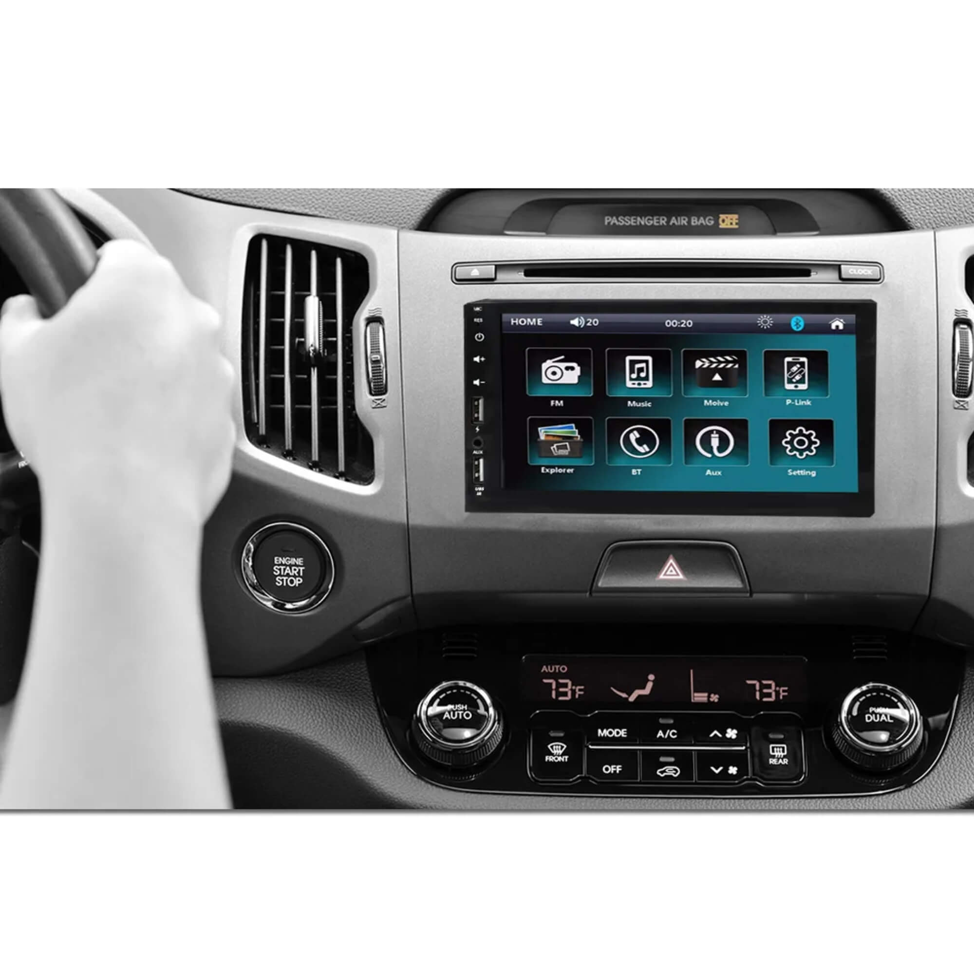 Central Multimídia MP5 M7 2Din Tela 7" Pol Espelhamento Bluetooth USB JR8 - JT30MP57520
