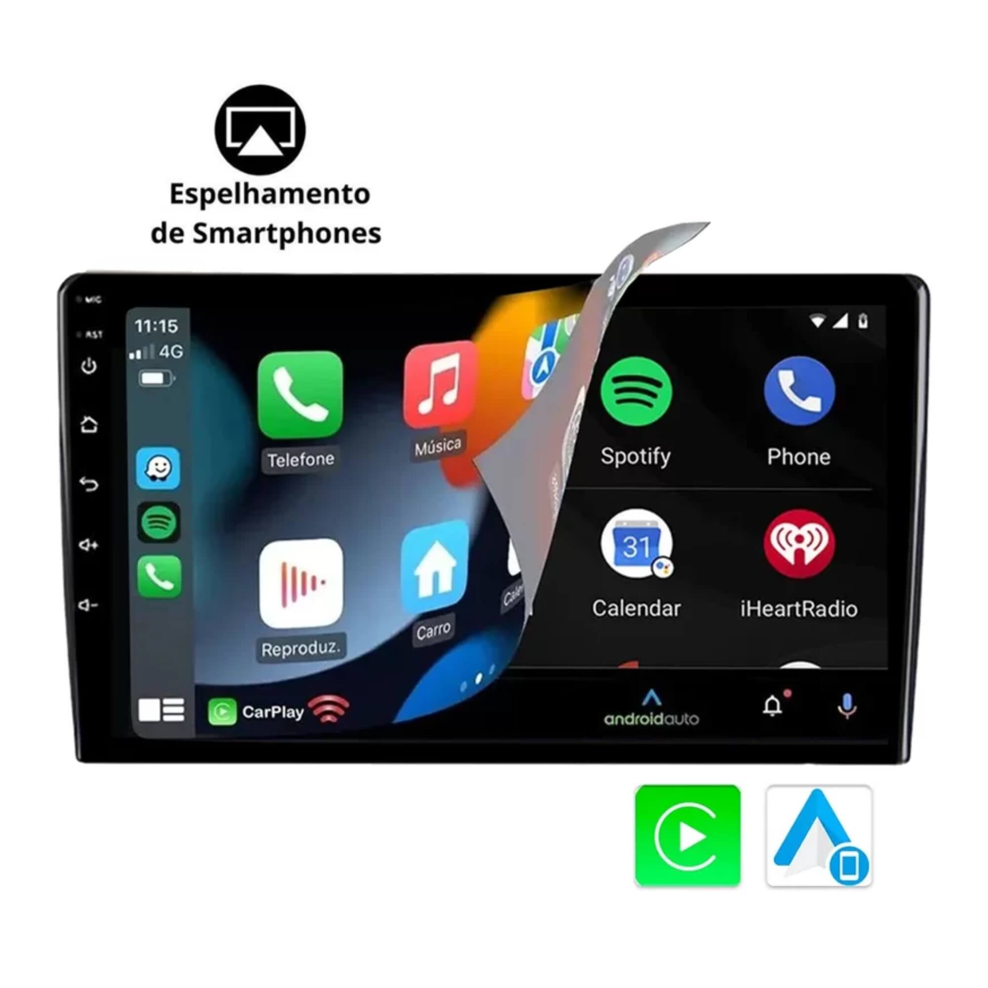 Central Multimídia Diamond x2 9" Pol Sistema Android 12 Bluetooth QuadCore 32GB JR8 - JT30MDIAMX932