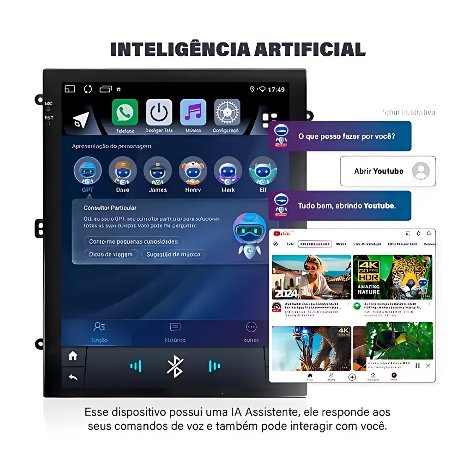 Central Multimídia 9.7" 2Din tipo Tesla Space T Carplay Android Inteligente JR8 - JT30SPACET9.7