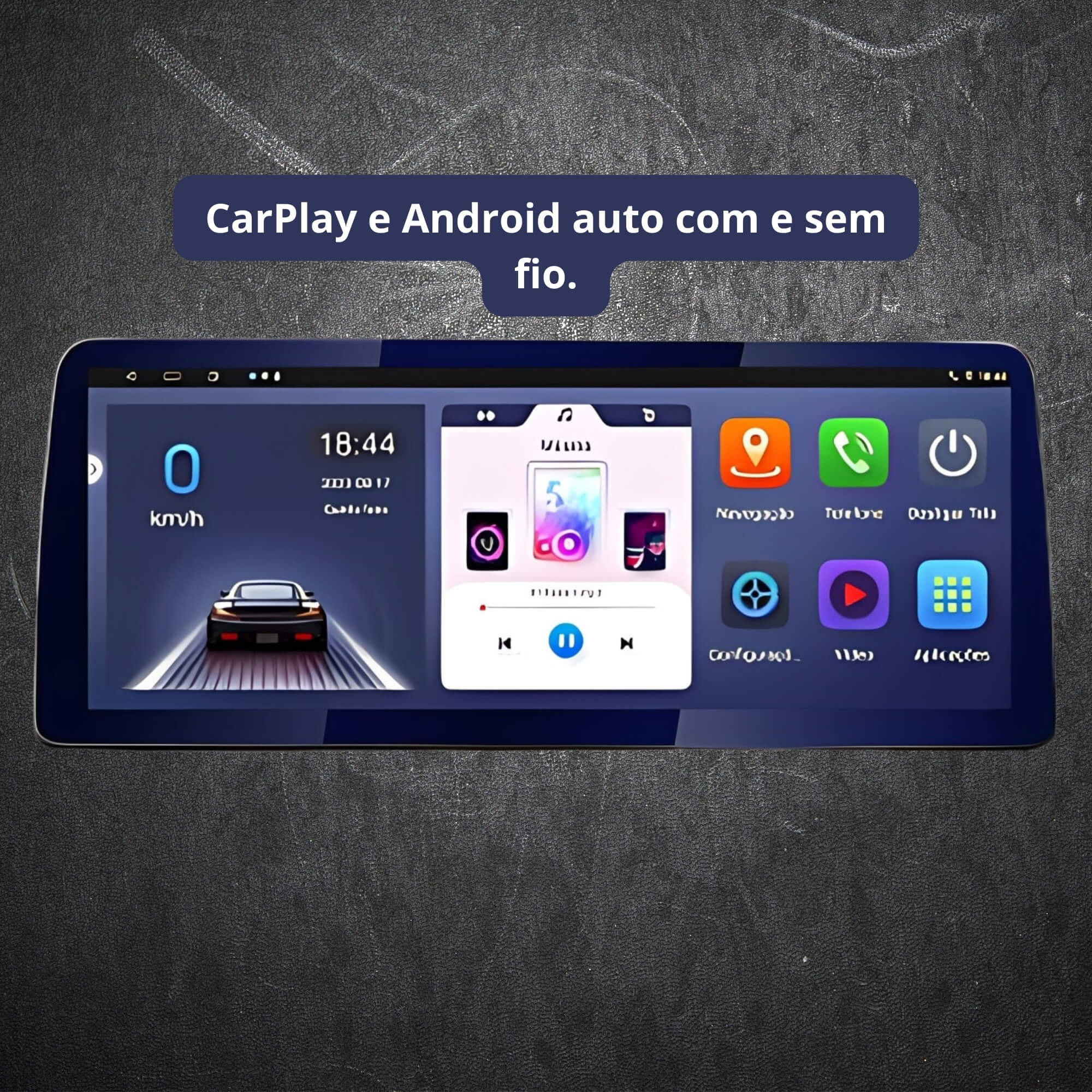 Central Multimídia 2Din Space X 12,3" Pol WI-FI 2.4/5GHZ CarPlay e Android JR8 - JT30SPACEX12.3