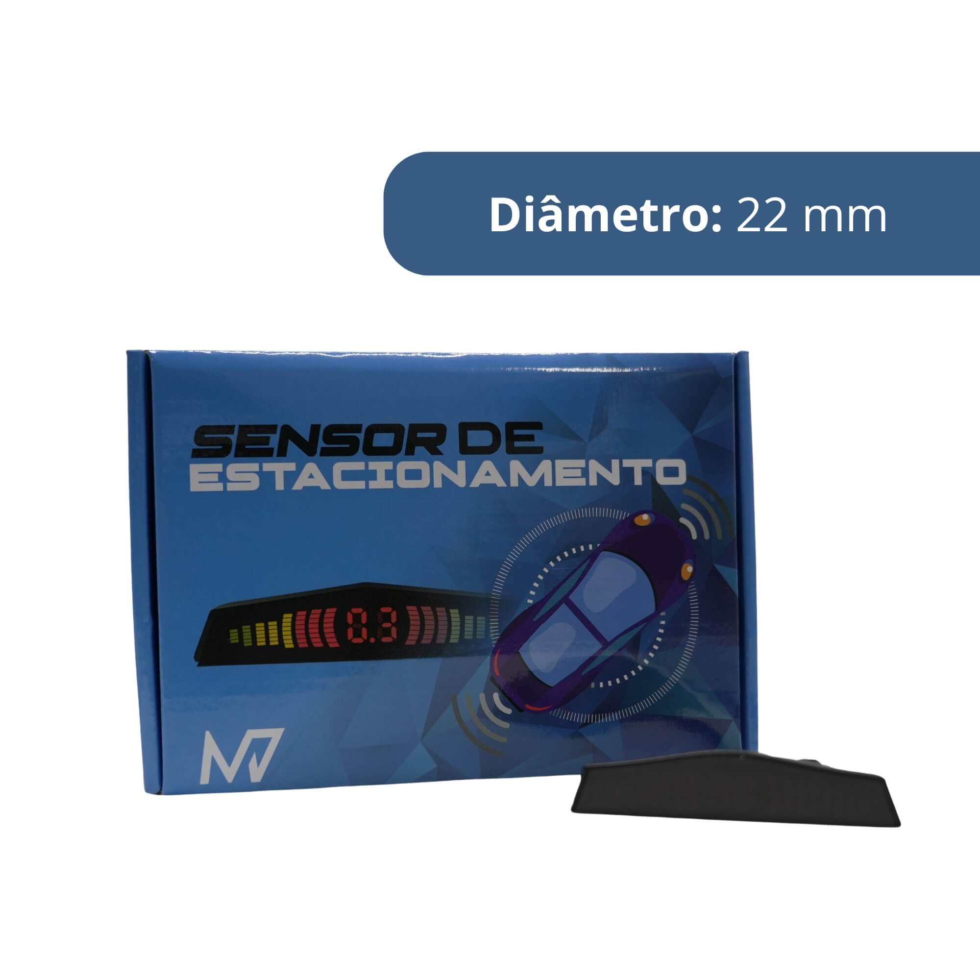 Sensor de Estacionamento de Sobrepor na cor Preta 22MM JR8 - JAM7SEMPR22