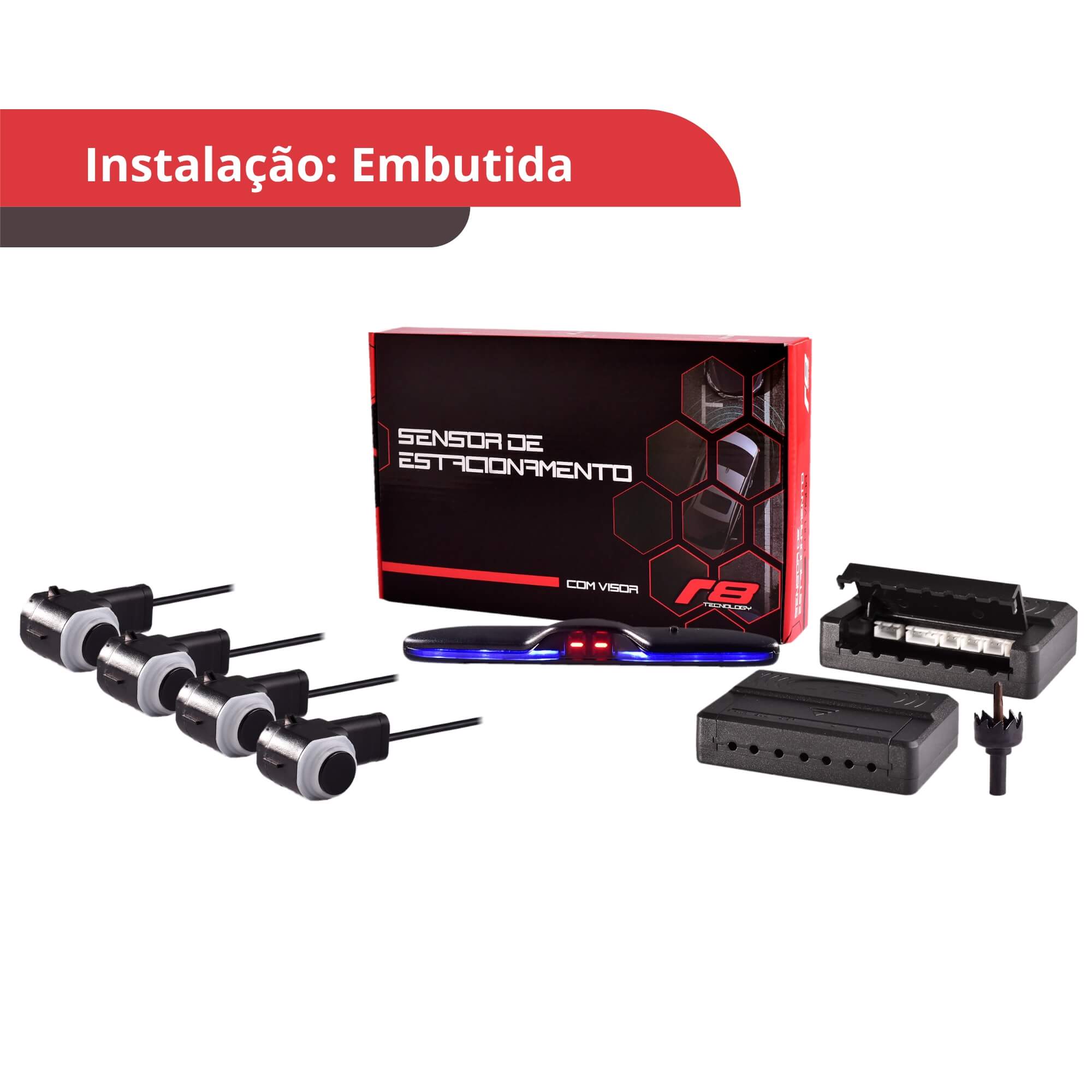 Sensor de Estacionamento Emborrachado Preto 20mm JR8 - JAM7BORR20