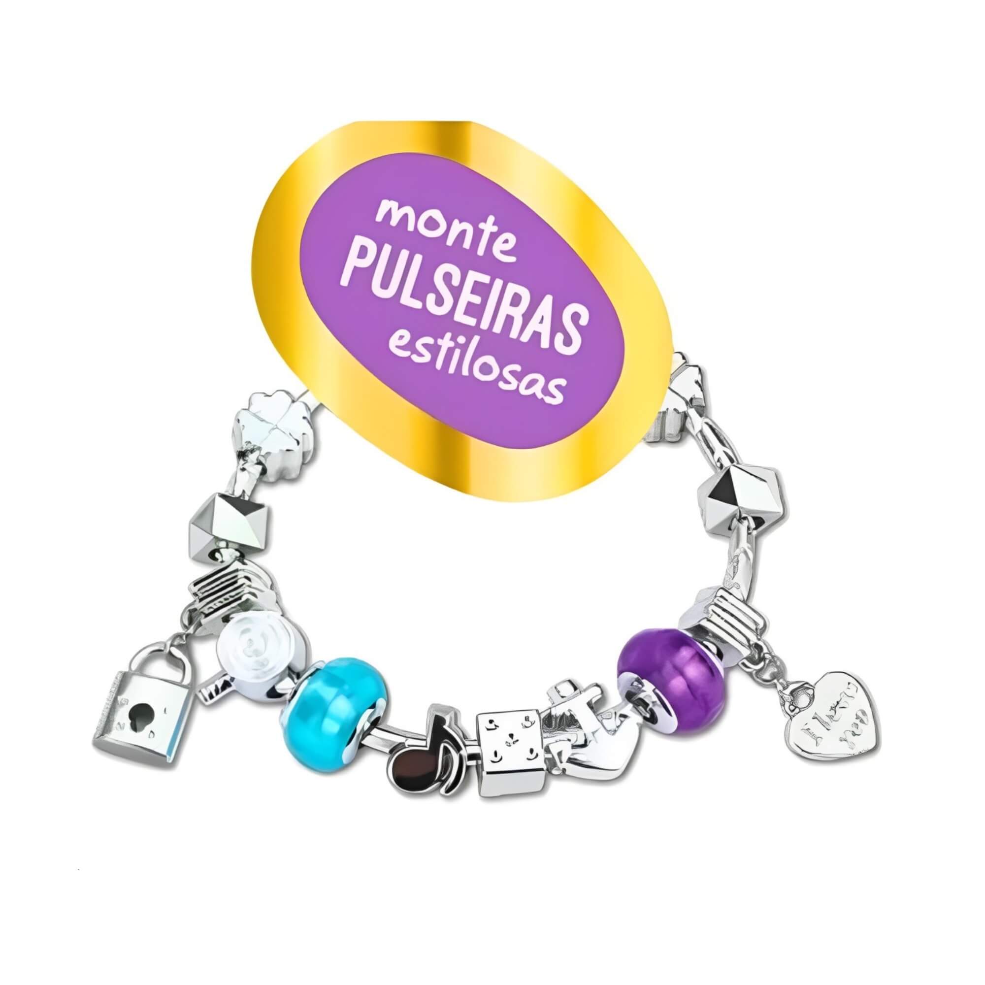 Brinquedo Kit Pulseira Miçangas Berloques Joias Infantil Menina Polibrinq - MK24