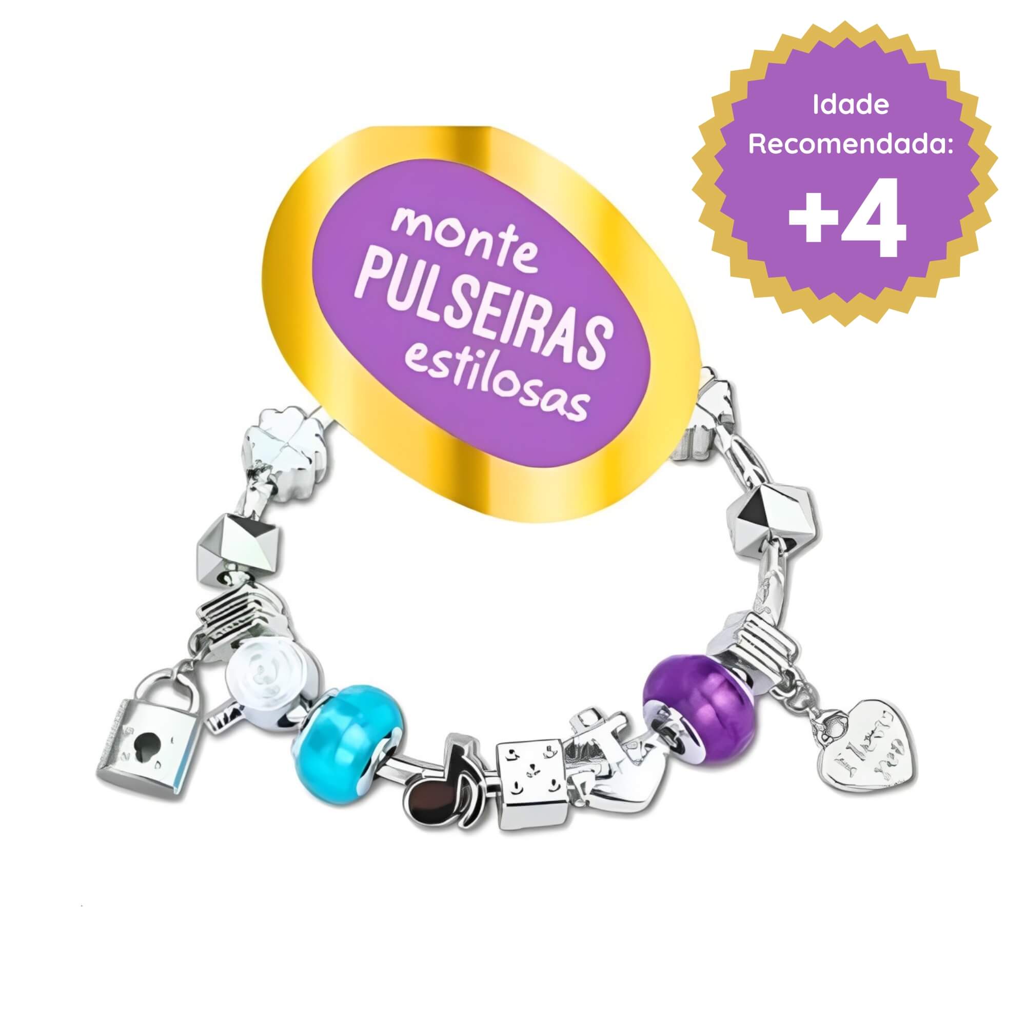 Brinquedo Kit Pulseira Miçangas Berloques Joias Infantil Menina Polibrinq - MK24