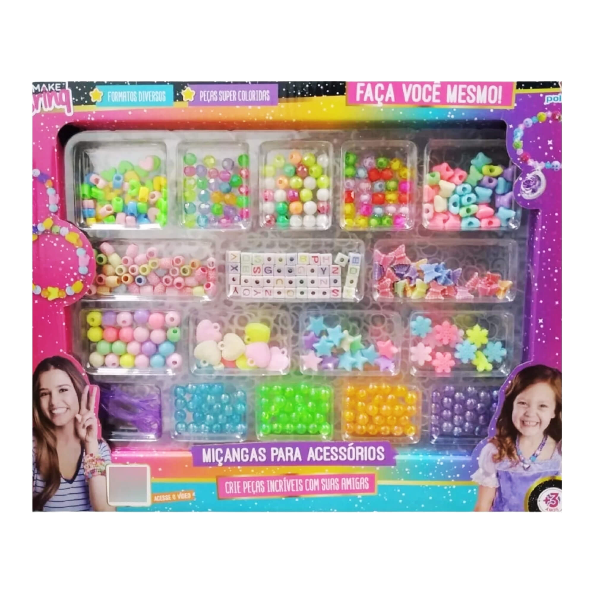 Kit Infantil de Miçangas para Acessórios Faça Você Mesmo - Mk28