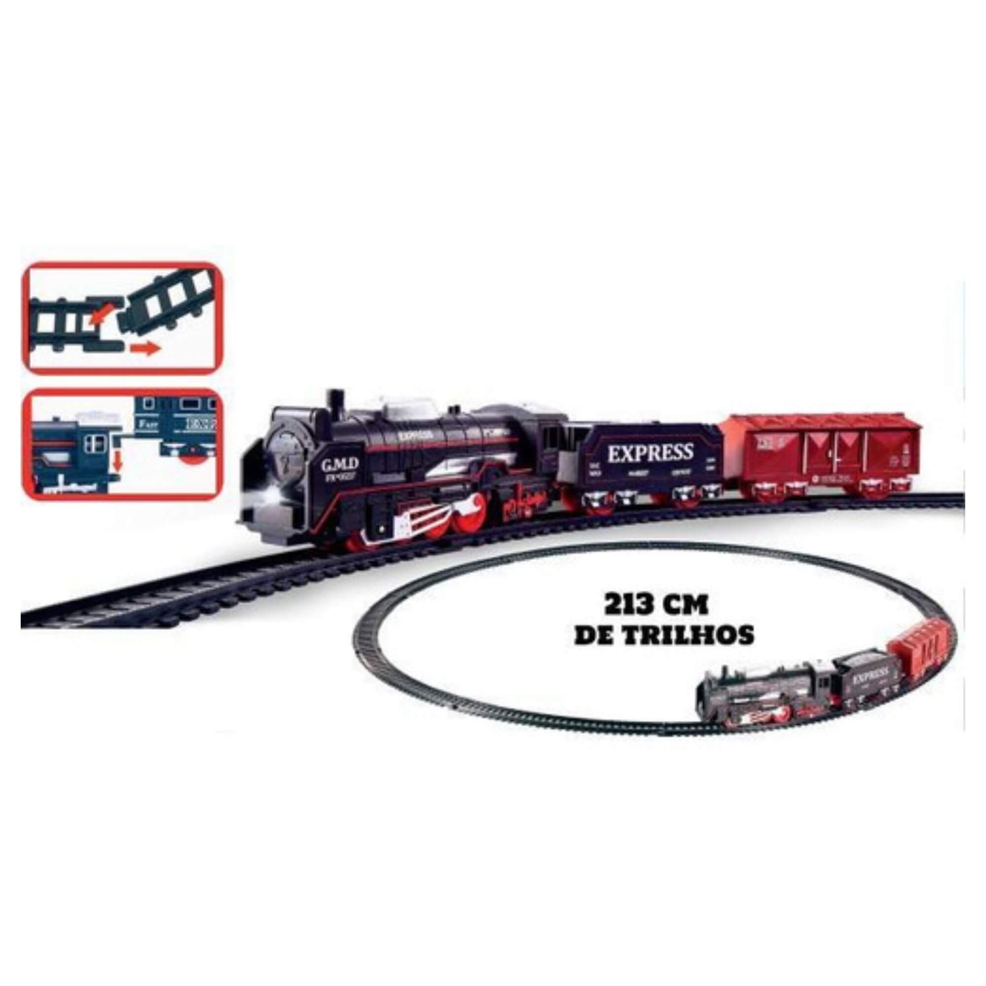 Pista de Trem de Brinquedo de Plástico Vintage Train Polibrinq - PT01