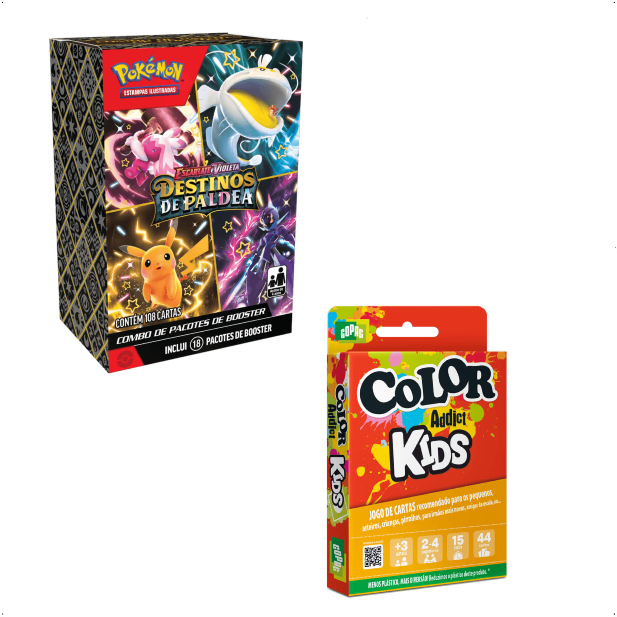 COMP Kit Pokemon EV4.5-Combo Booster Display Box-Destinos de Paldea Copag 33859 +Color Addict Kids
