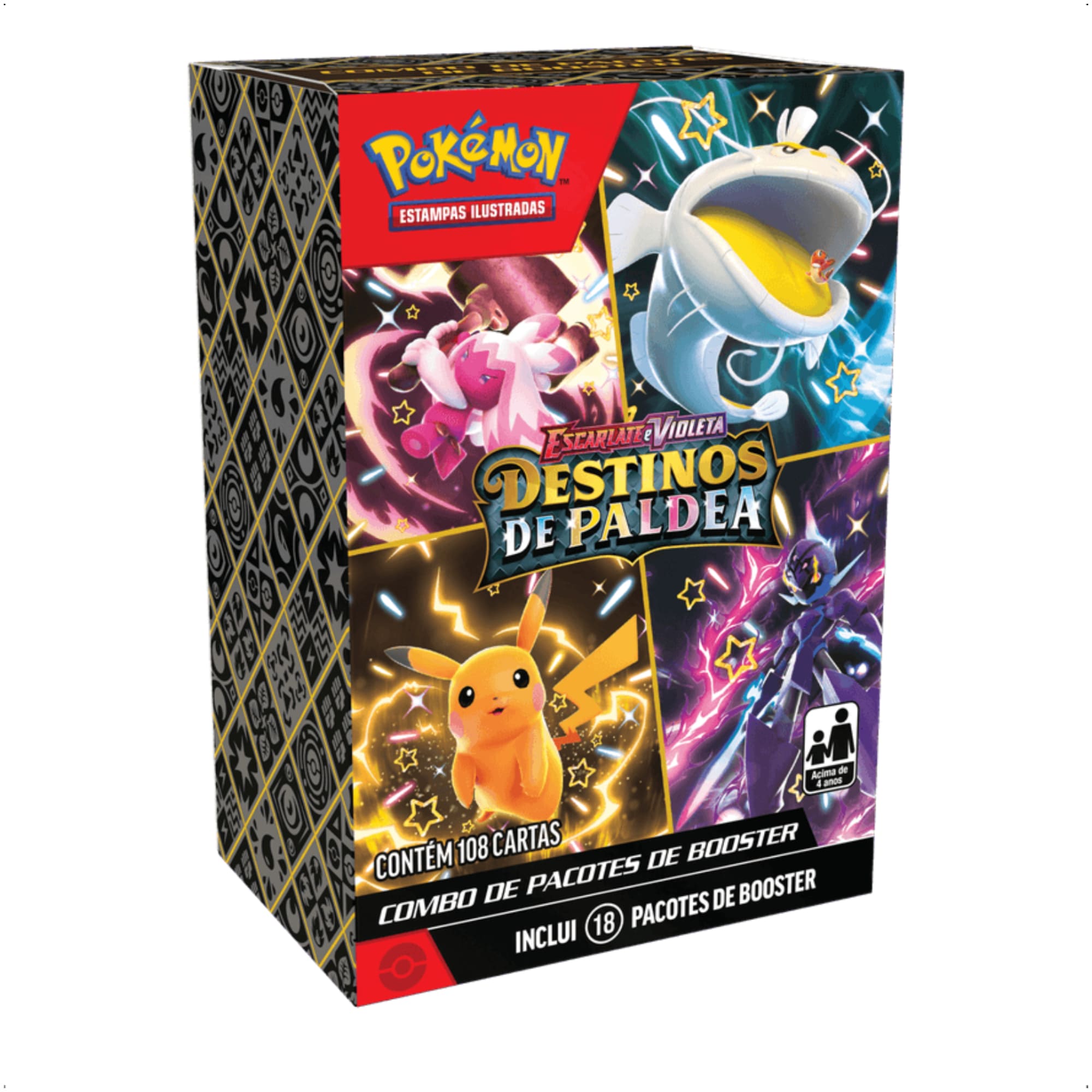COMP Kit Pokemon EV4.5-Combo Booster Display Box-Destinos de Paldea Copag 33859 +Color Addict Kids