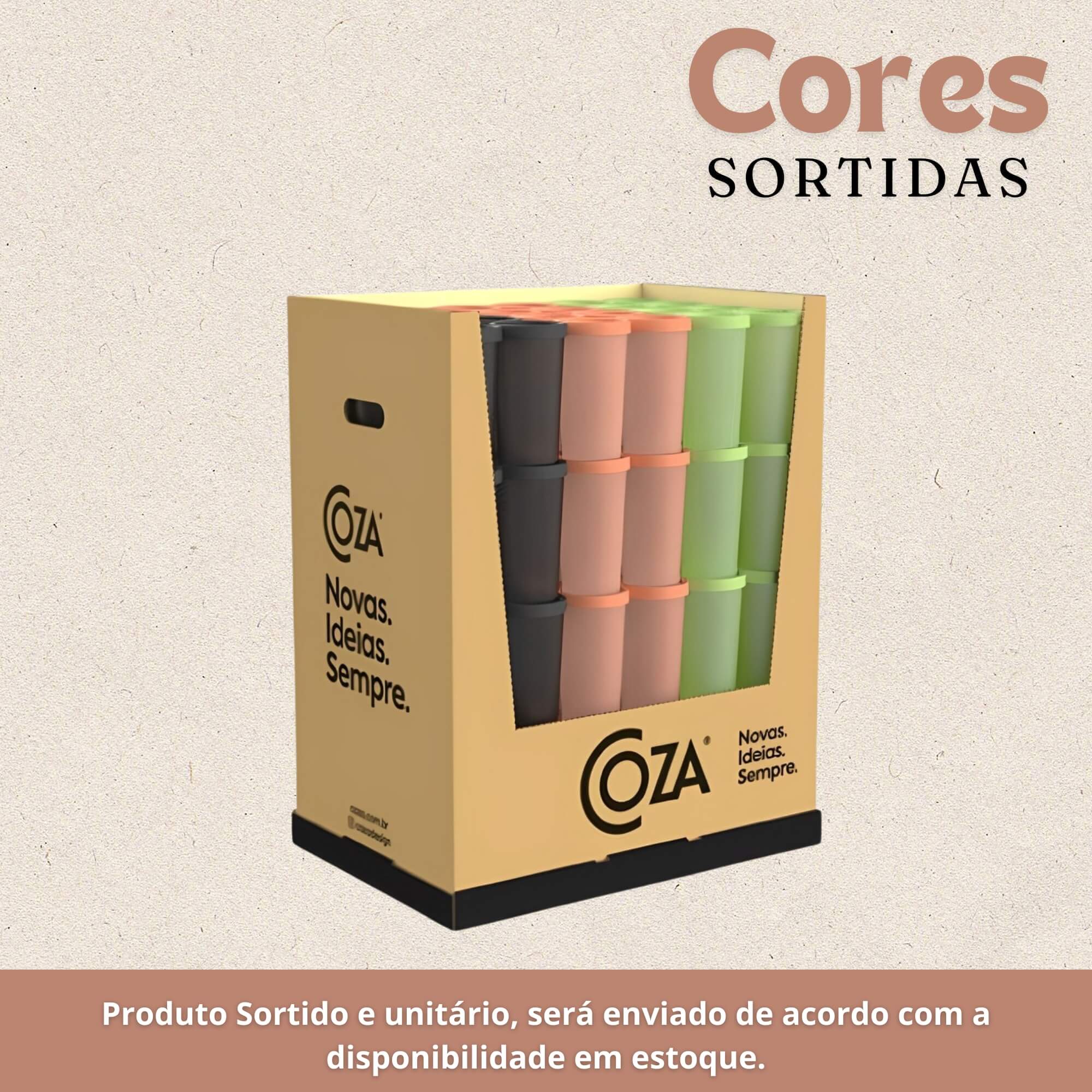 Copo Unitário com Tampa Coza Nutri 500ml Brinox Cor Sortida - 13154/4117