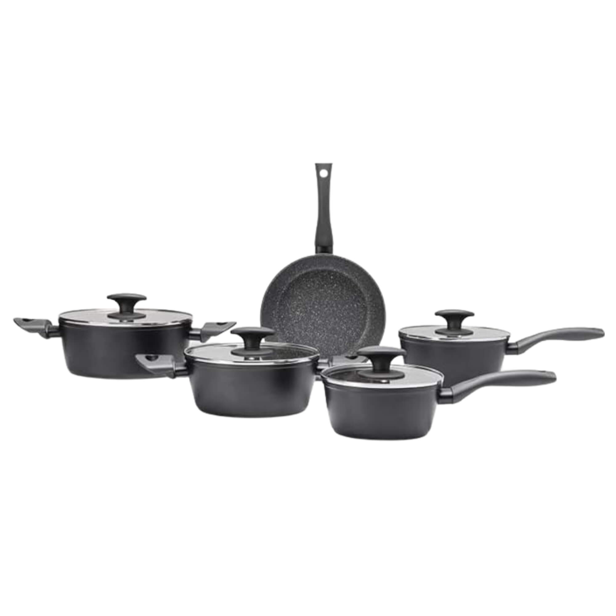 Jogo de Panelas com Fundo de Indução Ceramic Life Brinox Orion 5 Peças Preto Brinox - 4813/100
