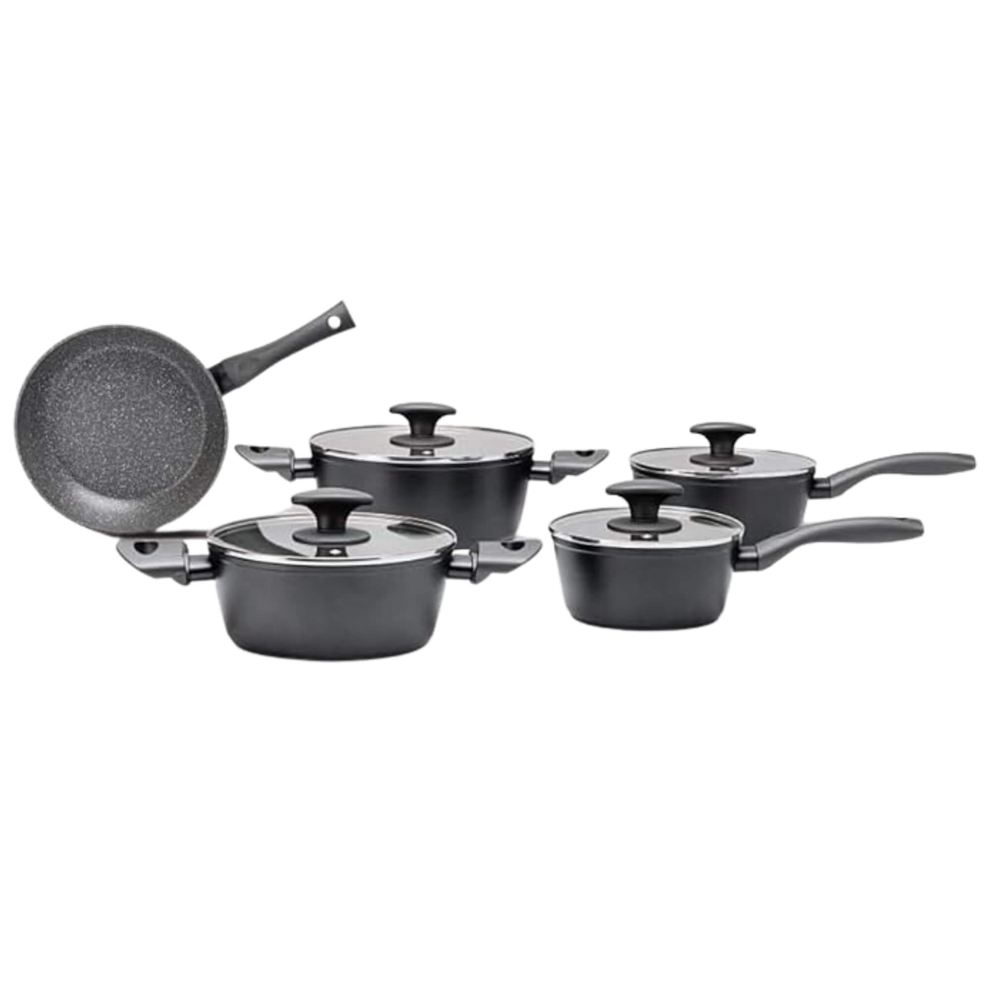 Jogo de Panelas com Fundo de Indução Ceramic Life Brinox Orion 5 Peças Preto Brinox - 4813/100