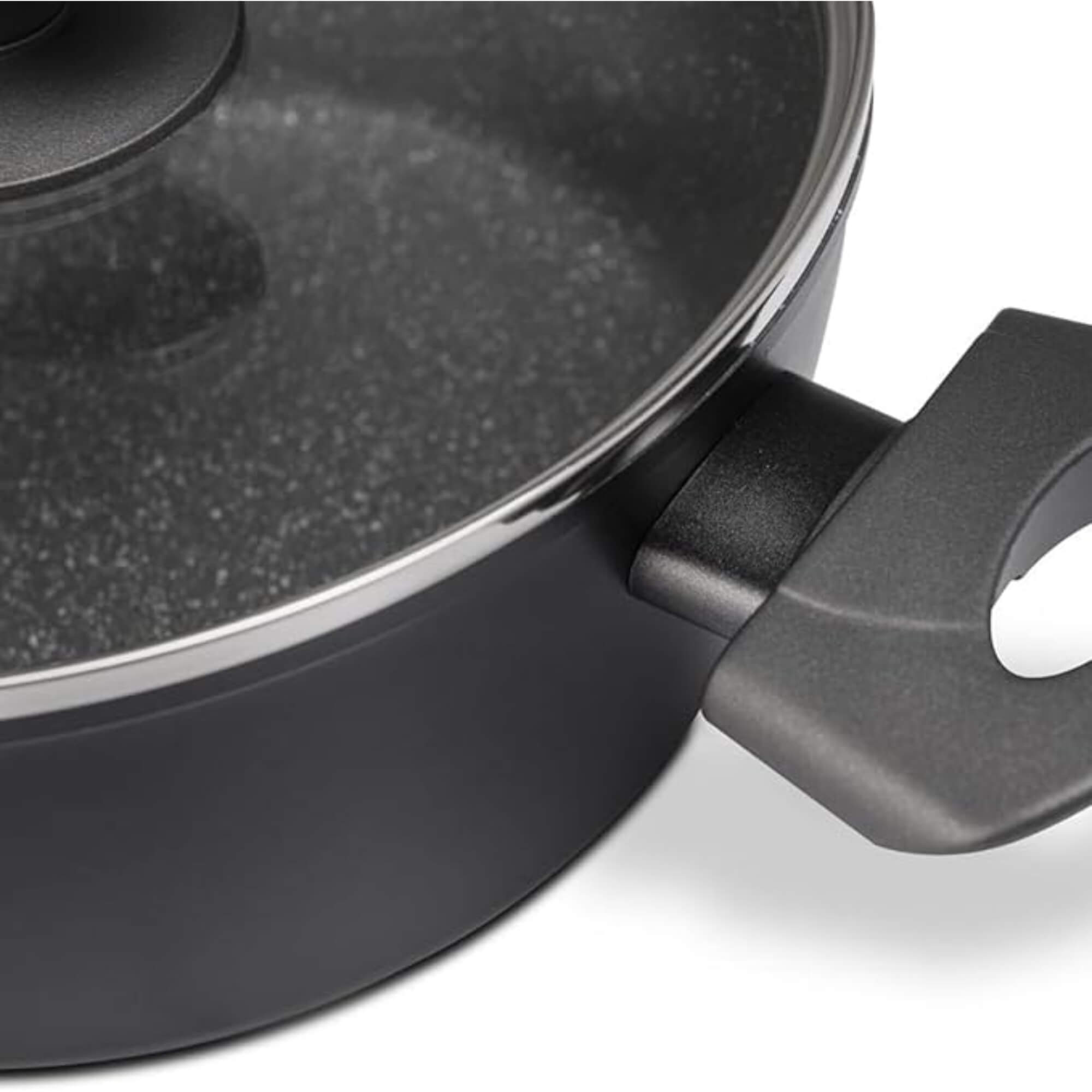 Jogo de Panelas com Fundo de Indução Ceramic Life Brinox Orion 5 Peças Preto Brinox - 4813/100