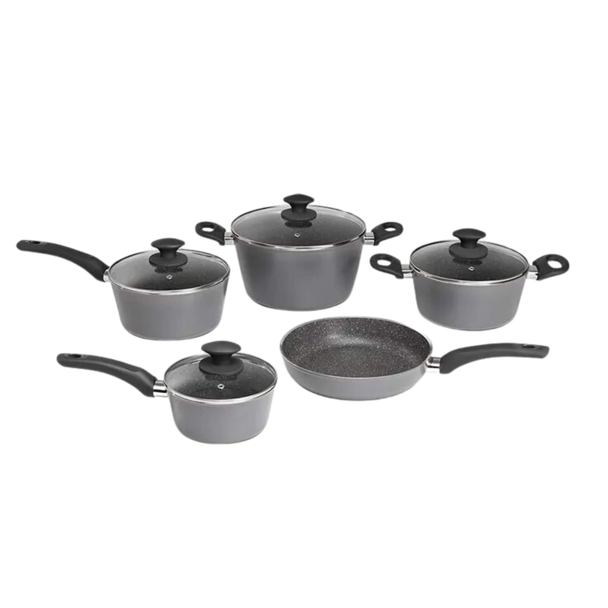Jogo de Panelas 5 Peças com Indução Ceramic Life Optima Stone Cinza Brinox - 4799/102