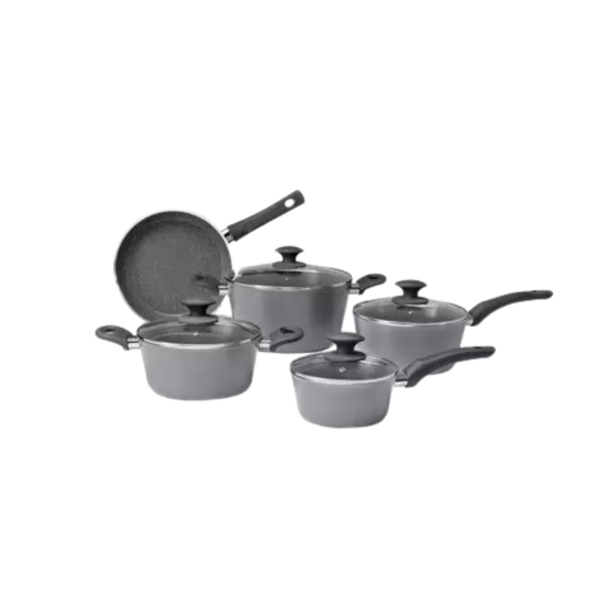 Jogo de Panelas 5 Peças com Indução Ceramic Life Optima Stone Cinza Brinox - 4799/102