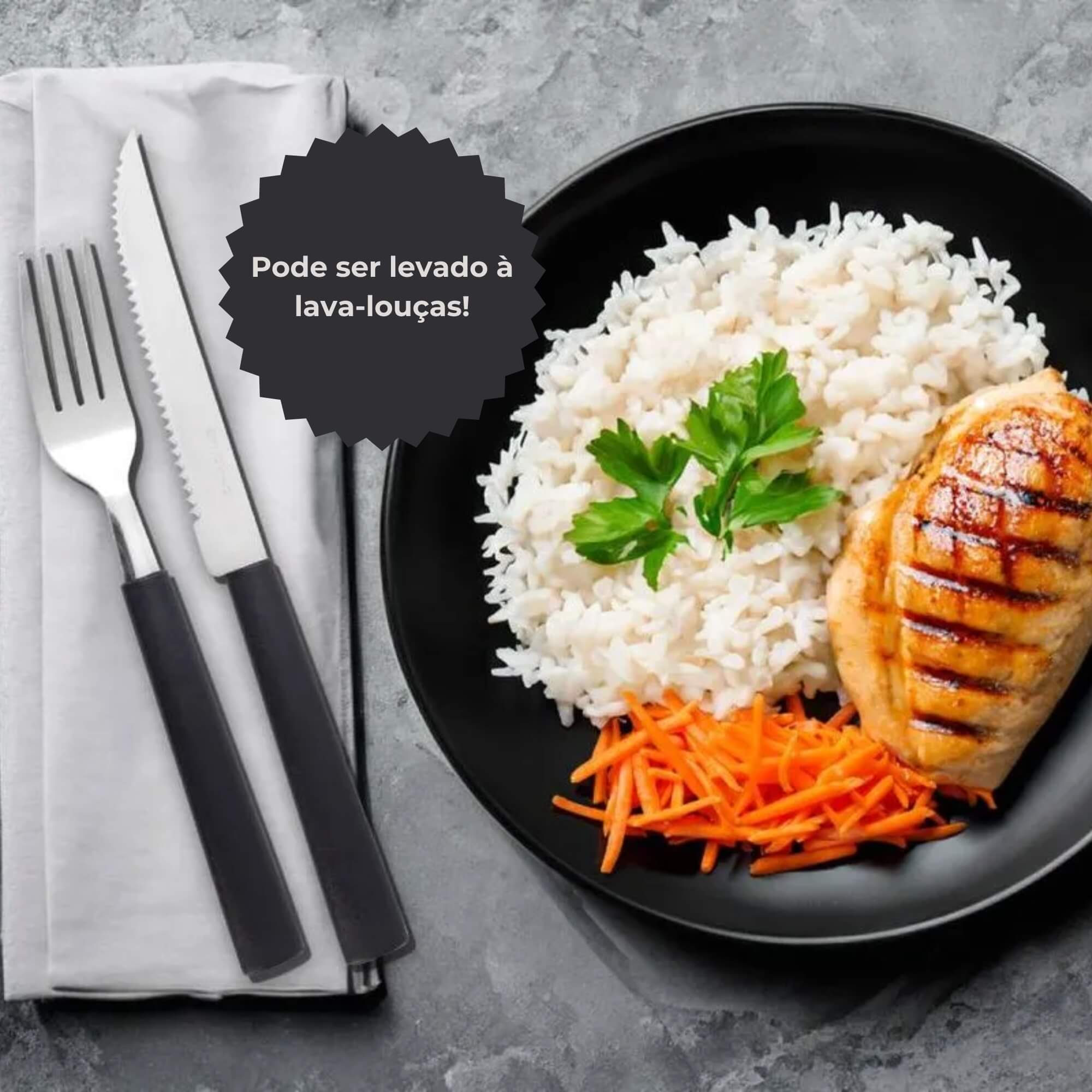 Faca de Churrasco Aço Inoxidável Cabo em Polipropileno Preto Linha Riviera Brinox - 6027/010