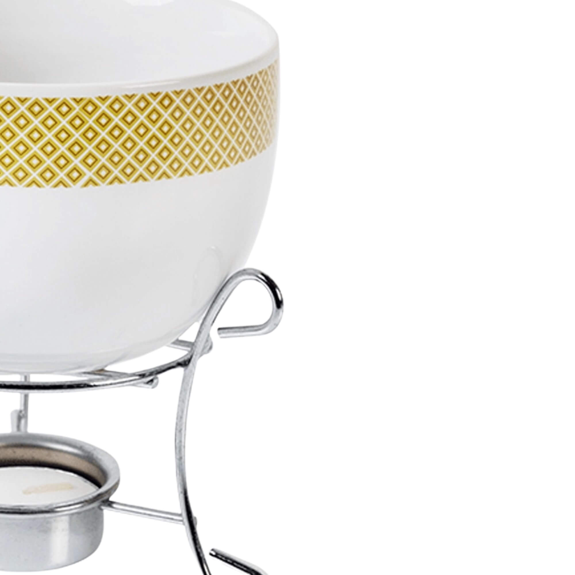 Aparelho de Fondue 7 Peças Amarelo Cerâmica Linha Fondue Brinox - 1256/114