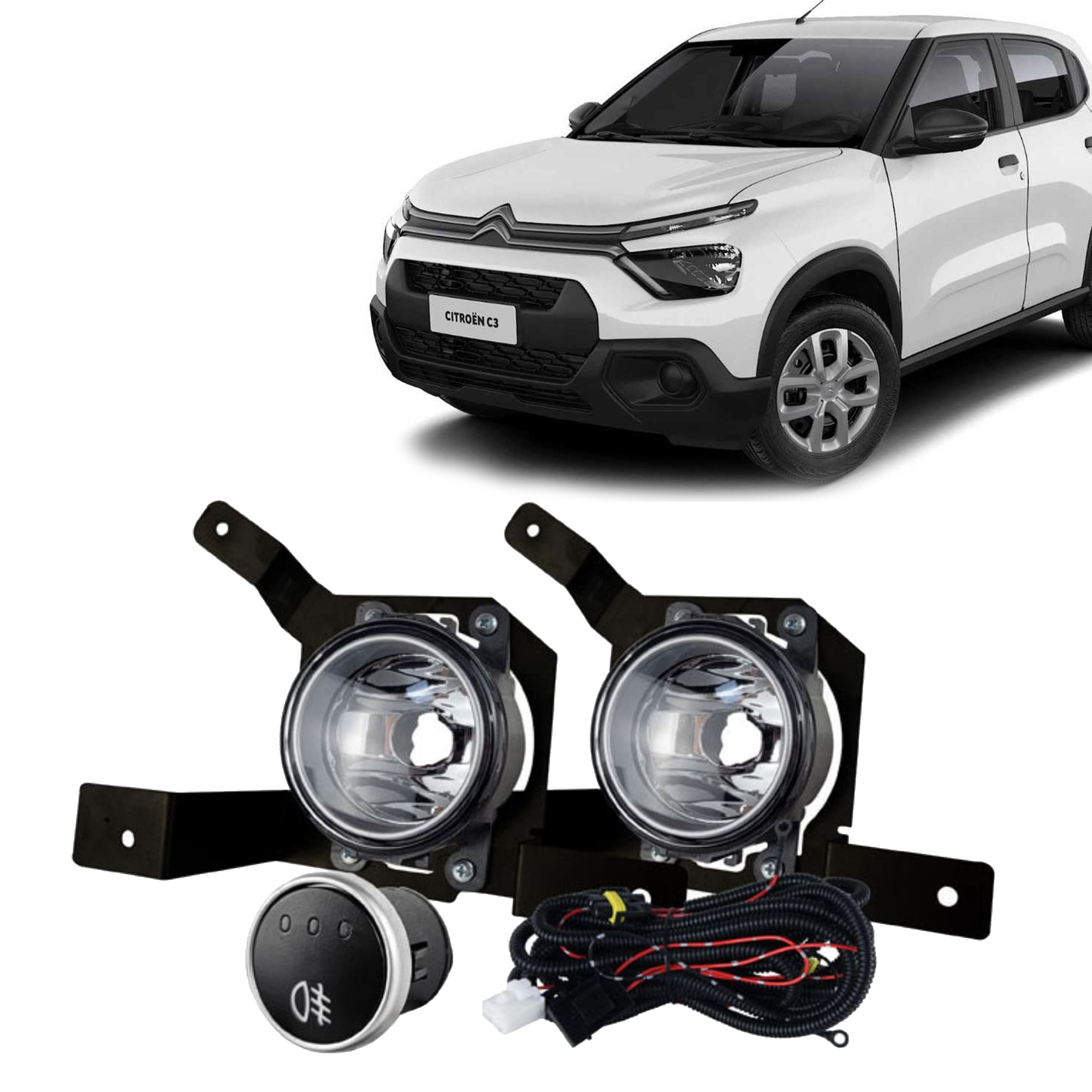 Kit Farol C3 2023 em Diante Botão Modelo Touch H11 55w SHOCKLIGHT - SL-060410
