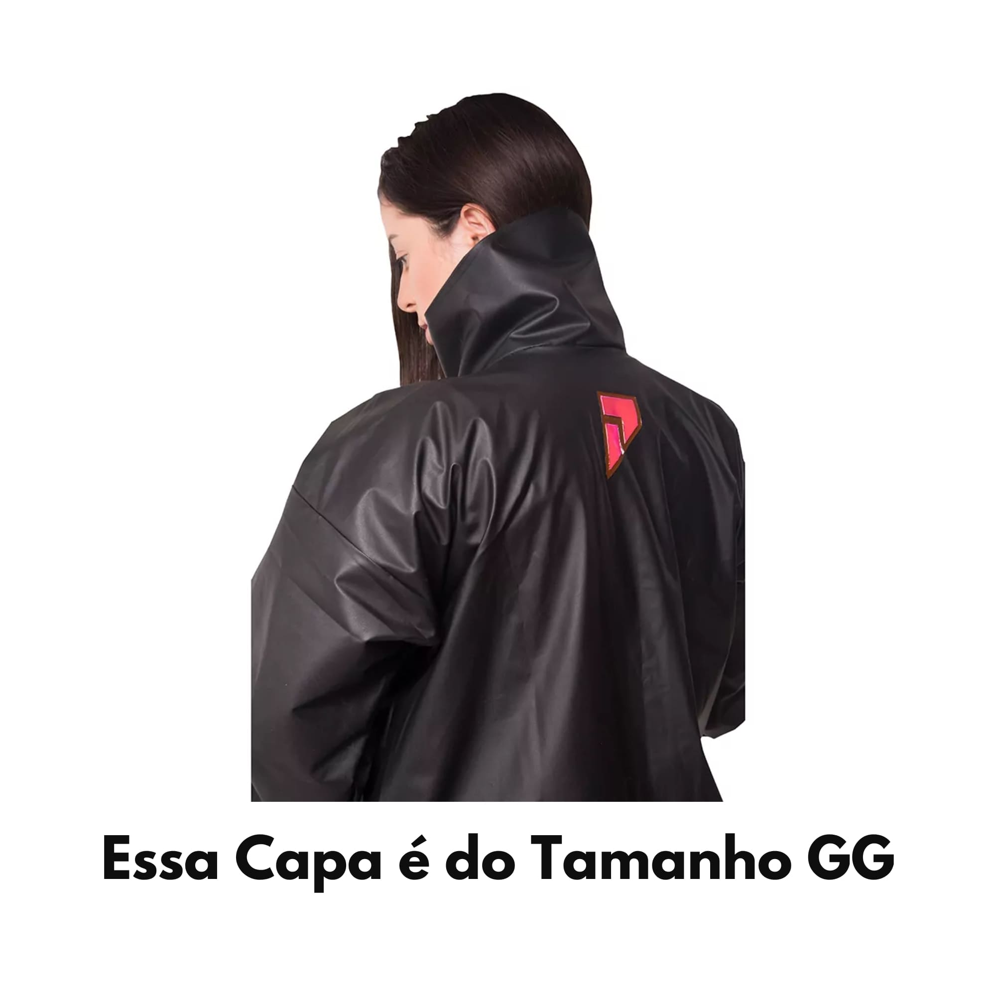 Conjunto de Capa de Chuva em Pvc Bravo Gola Feminino Preto GG Pioneira - 2200FEM-F-PRE-GG