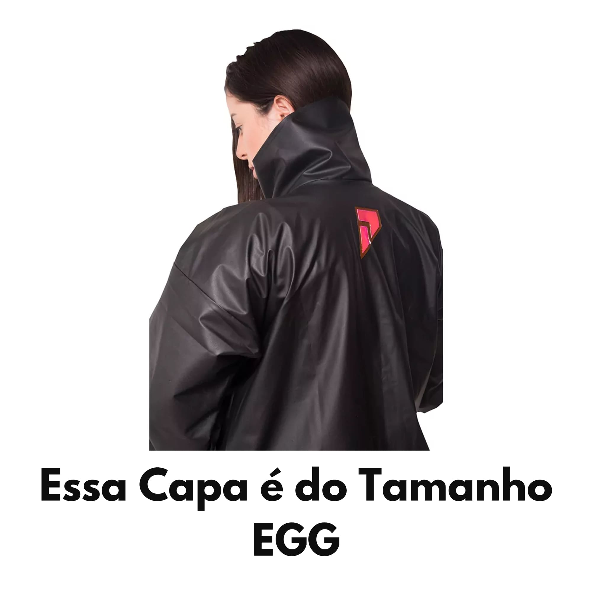 Conjunto Capa de Chuva em Pvc Bravo Gola Feminino Preto EGG Pioneira - 2200FEM-F-PRE-EGG