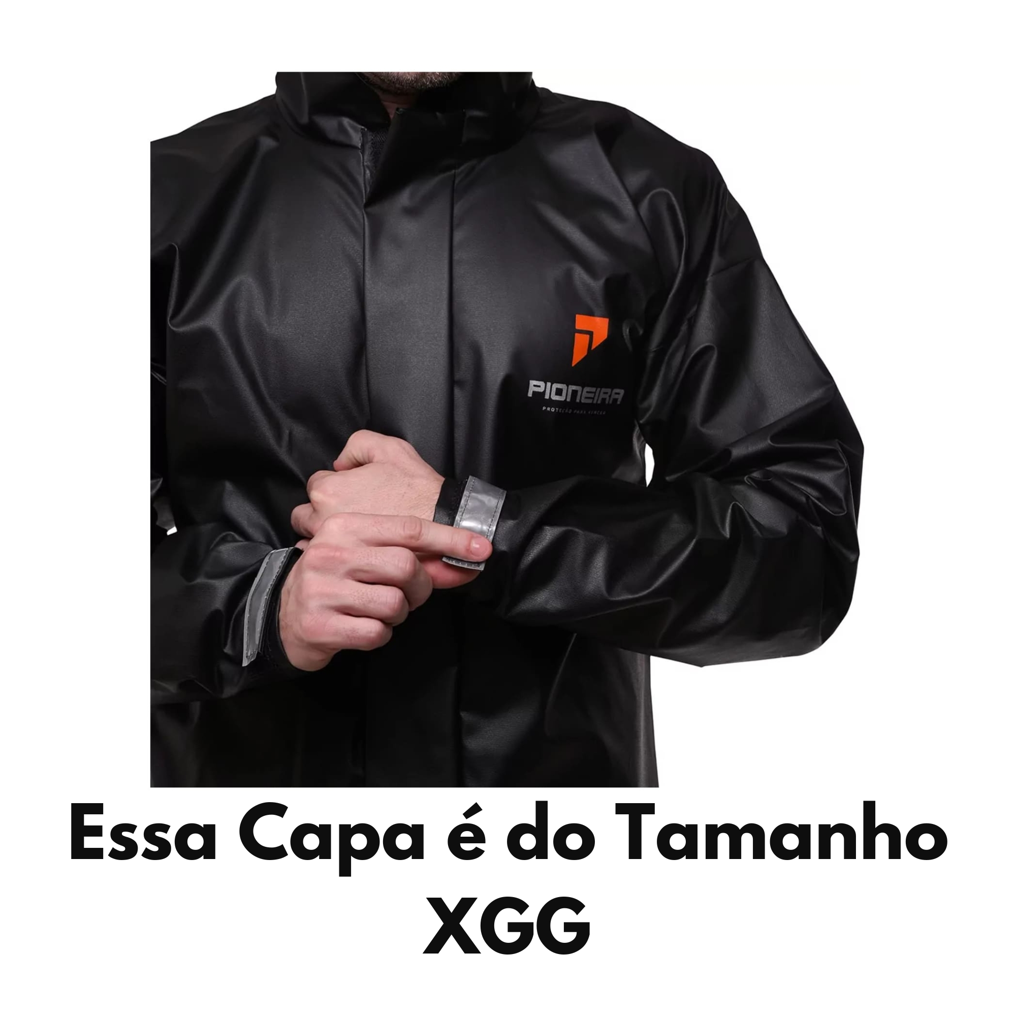 Conjunto Capa de Chuva em Pvc Bravo Capuz Masculino Preto XGG Pioneira - 2250-M-PRE-XGG