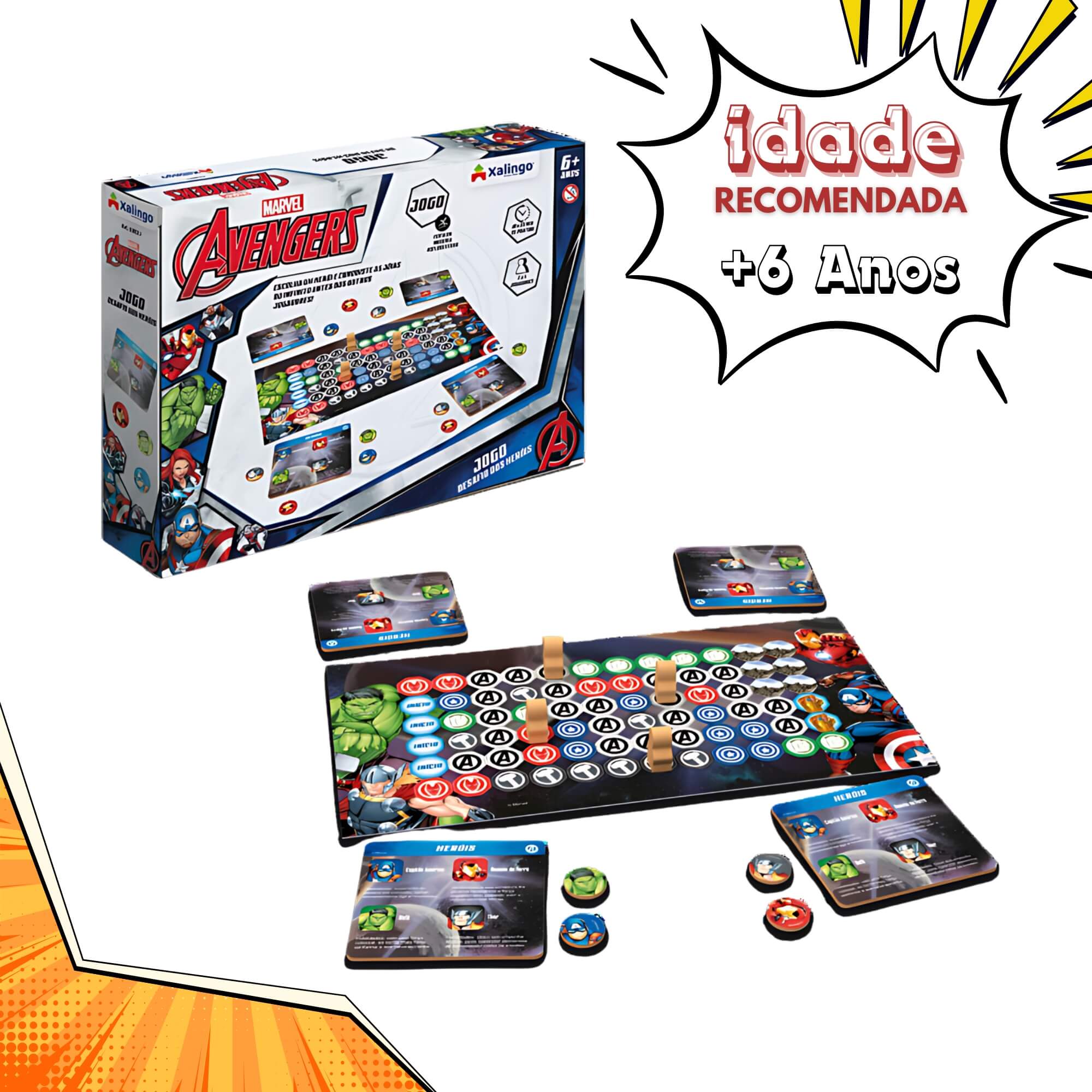 Jogo Infantil Desafio dos Heróis Avengers Vingadores Xalingo - 68021