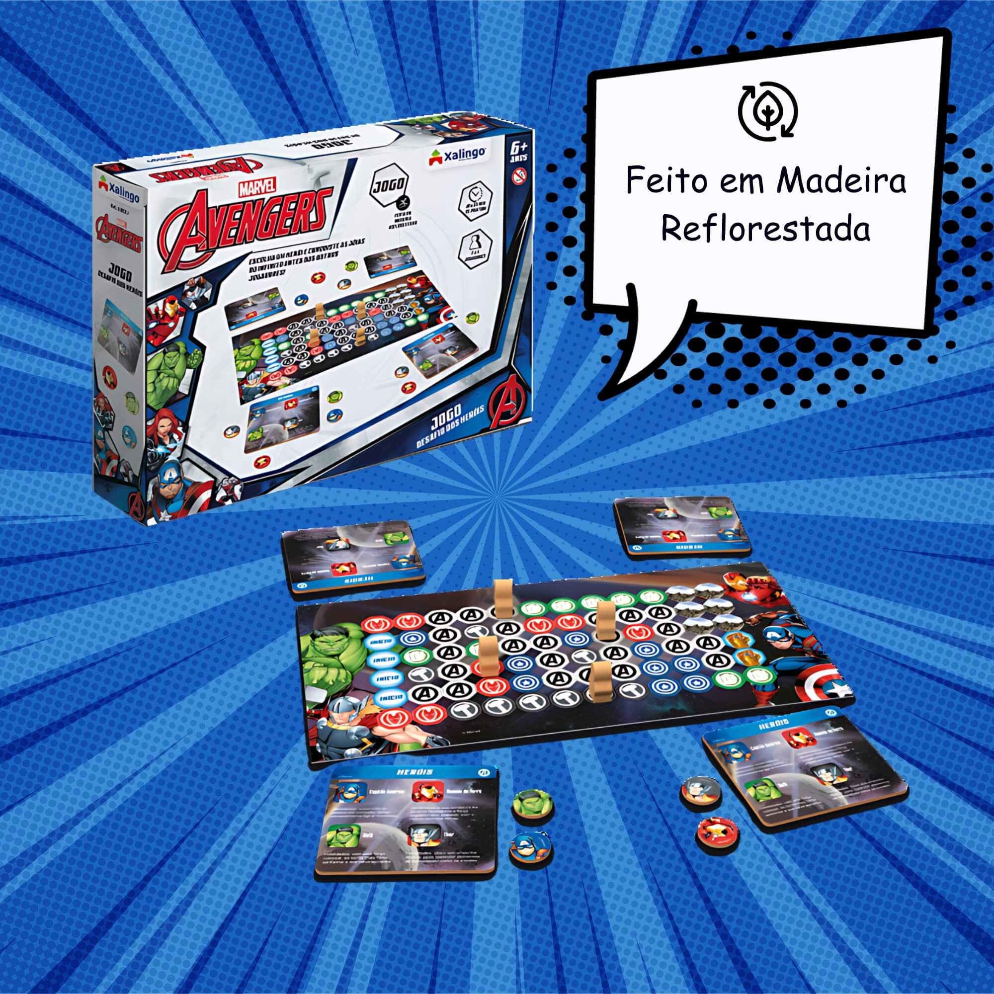 Jogo Infantil Desafio dos Heróis Avengers Vingadores Xalingo - 68021