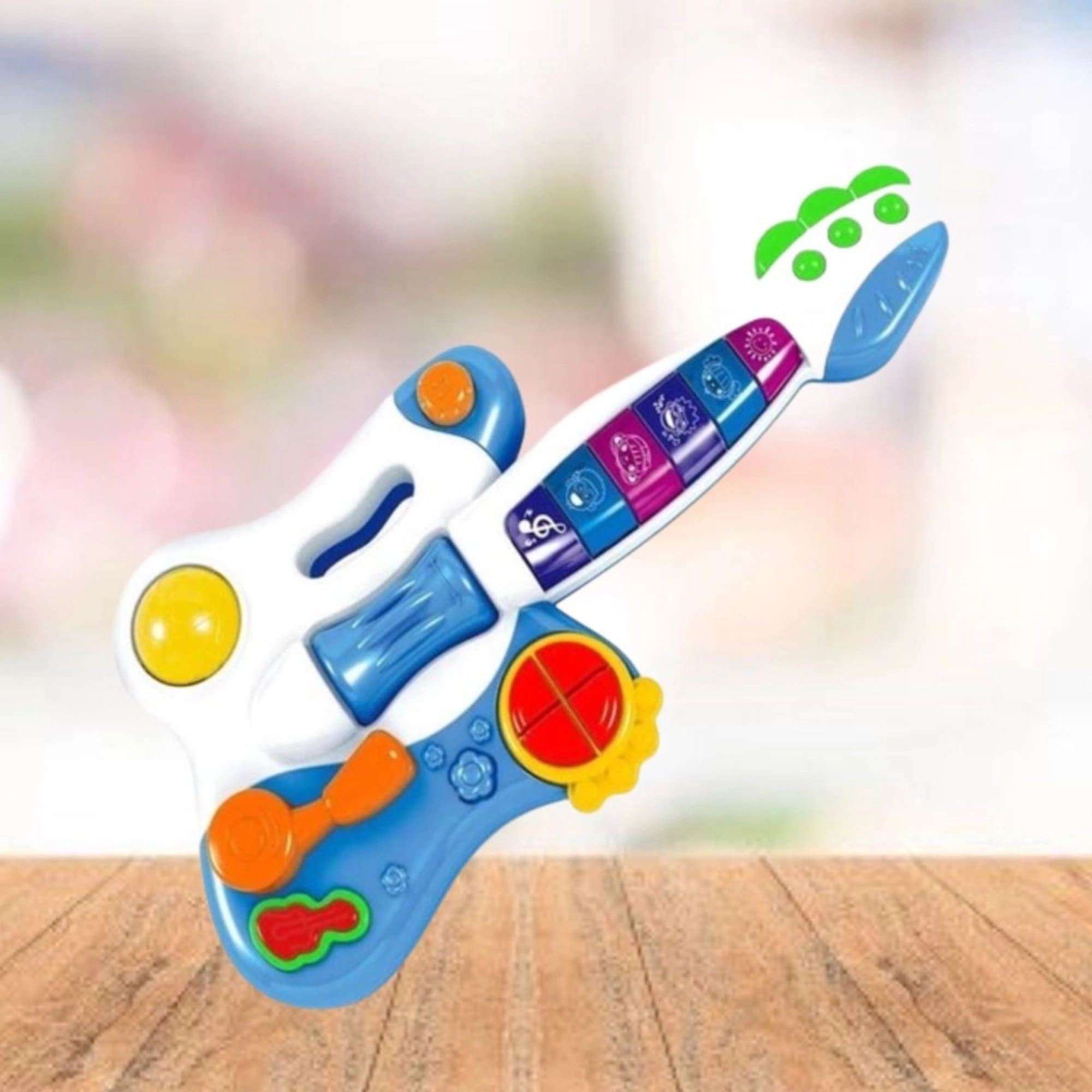 Brinquedo Guitarra Baby Branco com Som e Luzes - Fenix FBB-585B