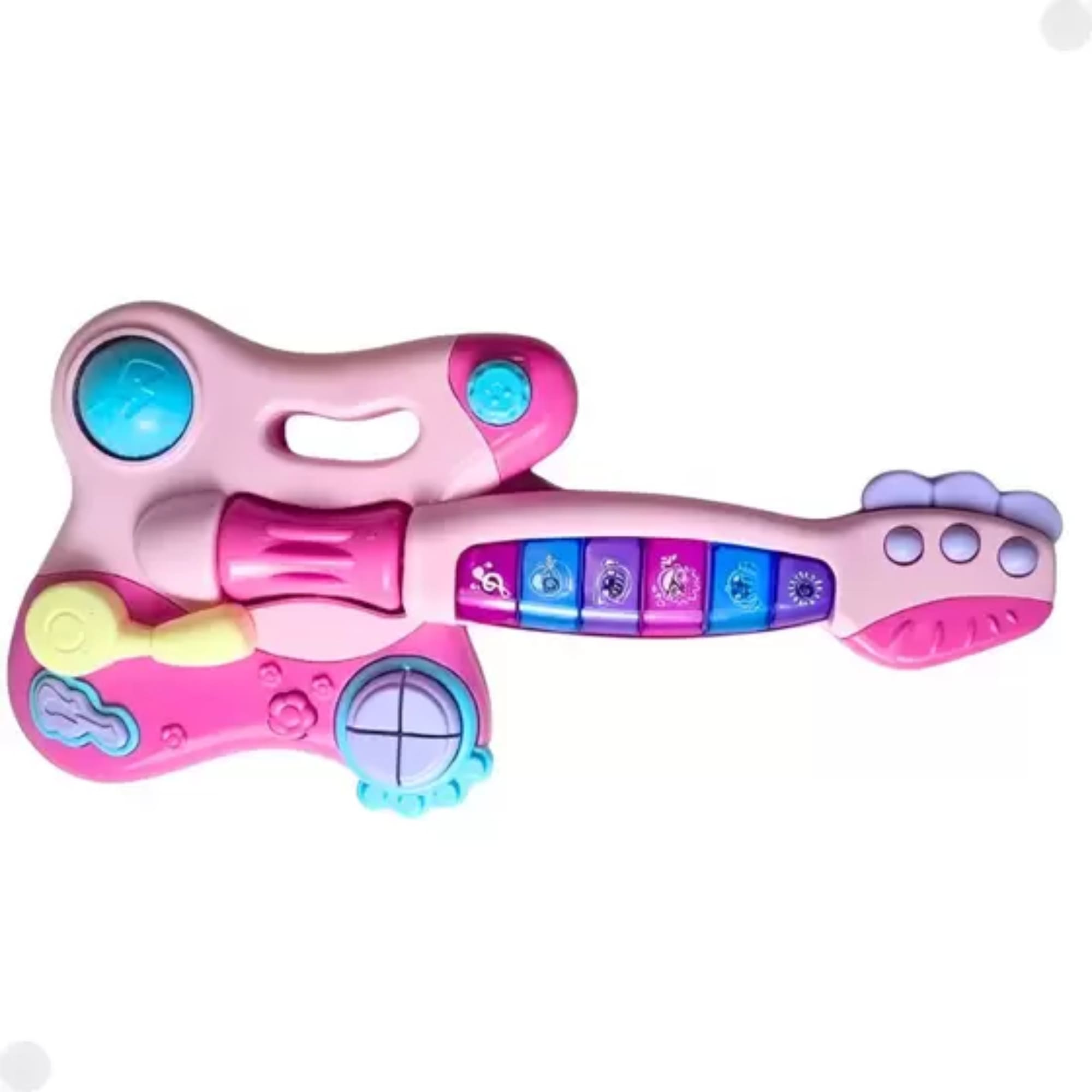 Brinquedo Guitarra Baby Rosa com Som e Luzes - Fenix FBB-585R