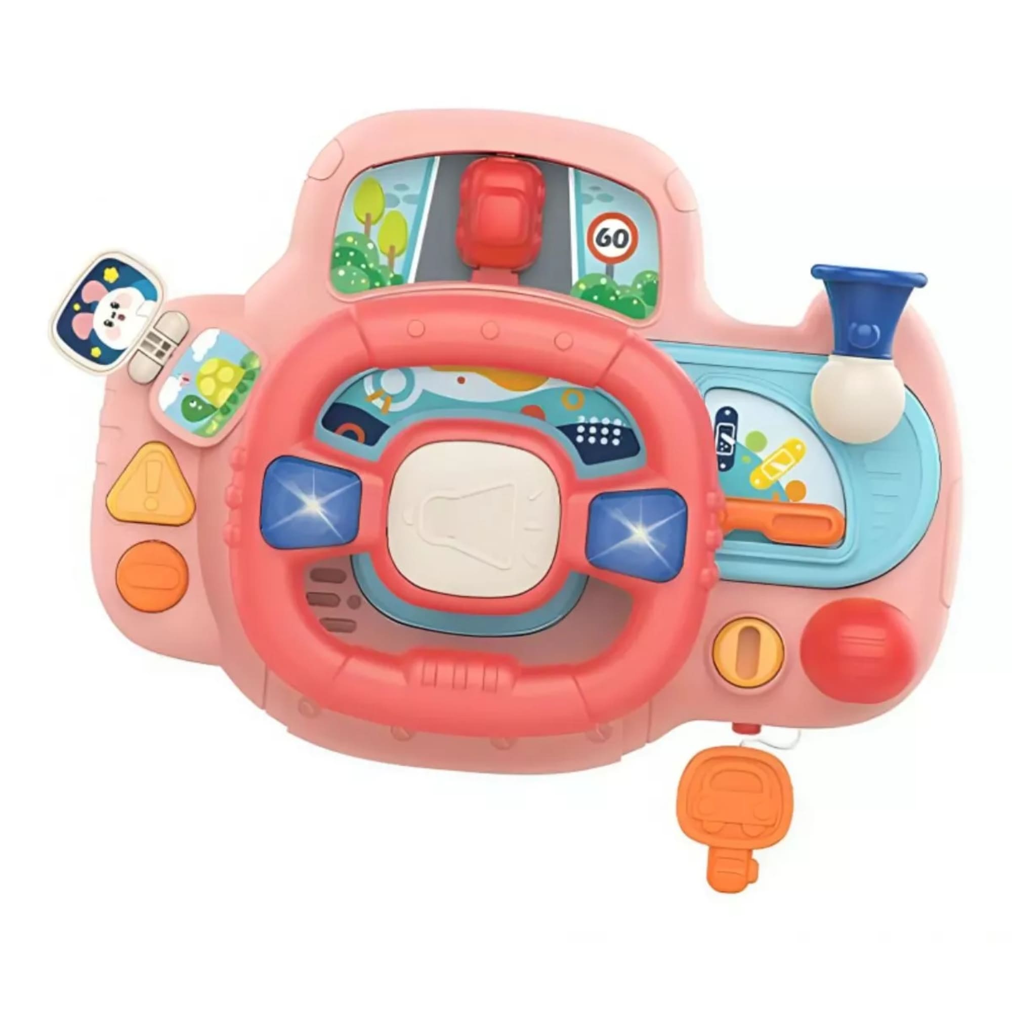 Brinquedo Volante Baby Interativo Rosa com Som e Luzes - FENIX FBB-608R