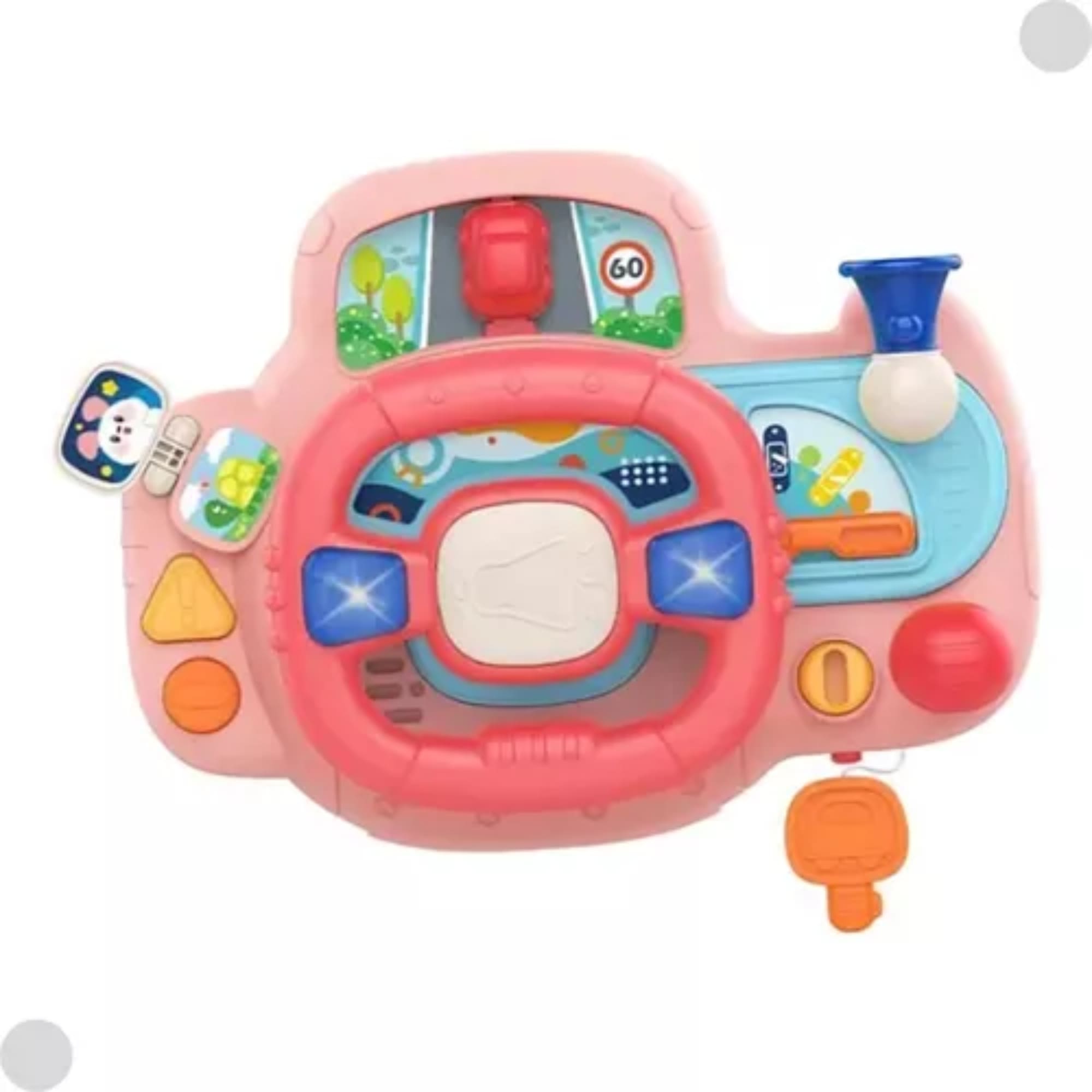 Brinquedo Volante Baby Interativo Rosa com Som e Luzes - FENIX FBB-608R