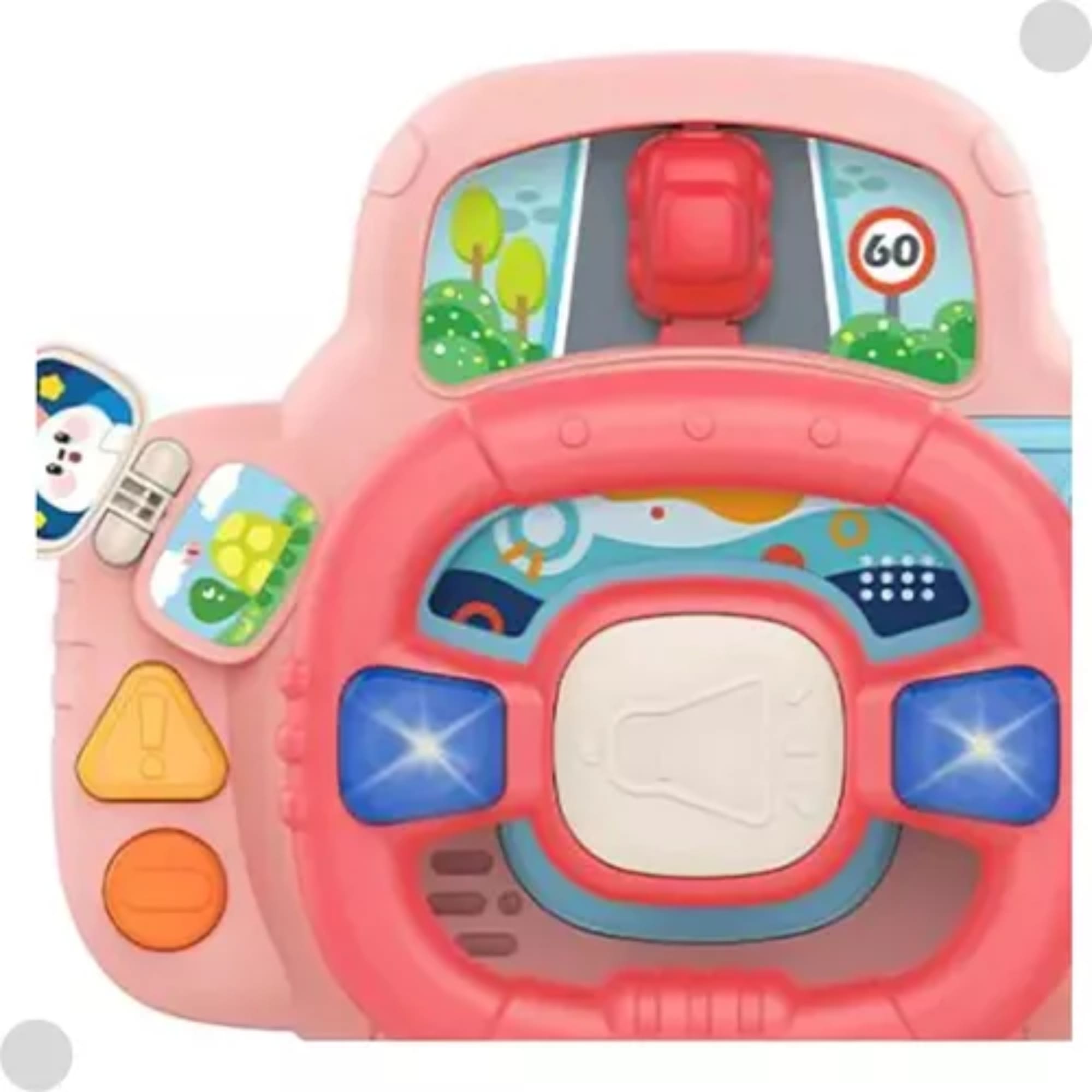 Brinquedo Volante Baby Interativo Rosa com Som e Luzes - FENIX FBB-608R