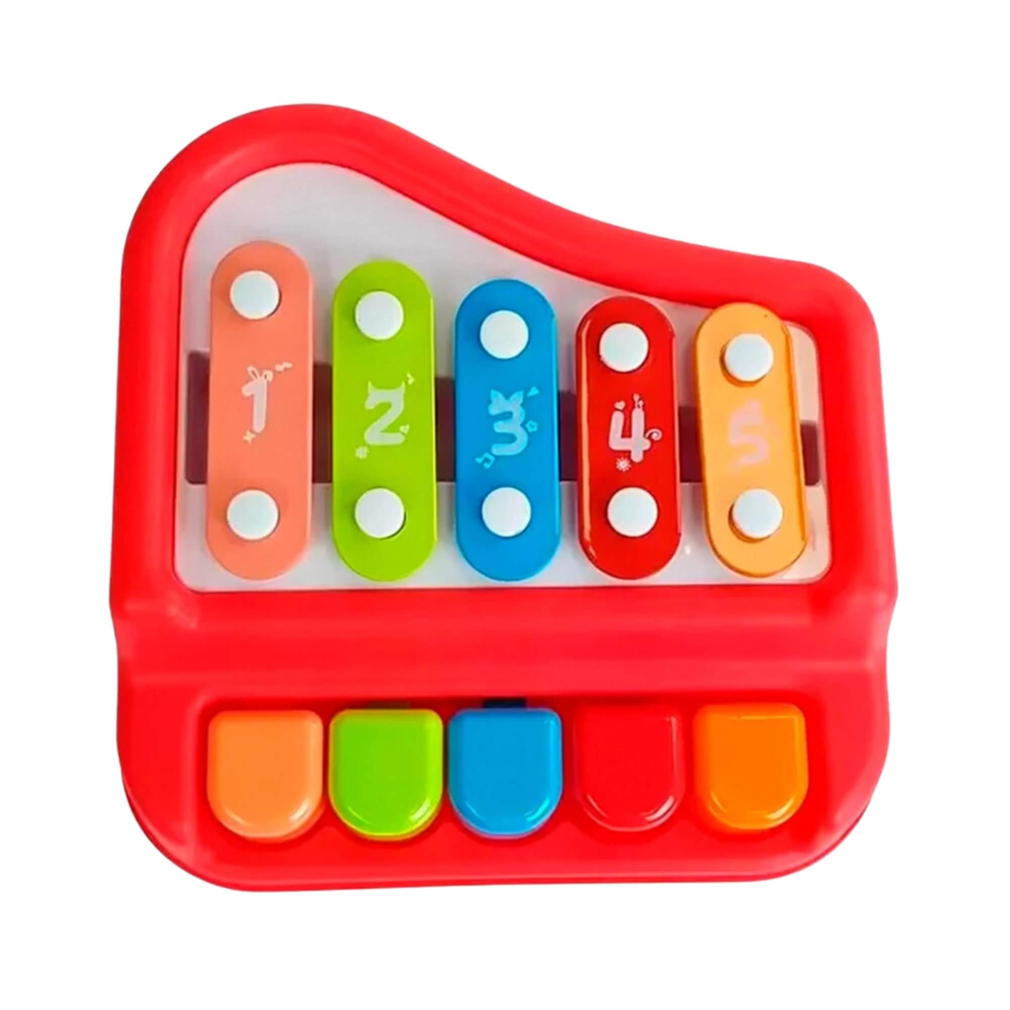 Brinquedo Infantil Pianinho com Xilofone Vermelho Fenix - FBB-653V