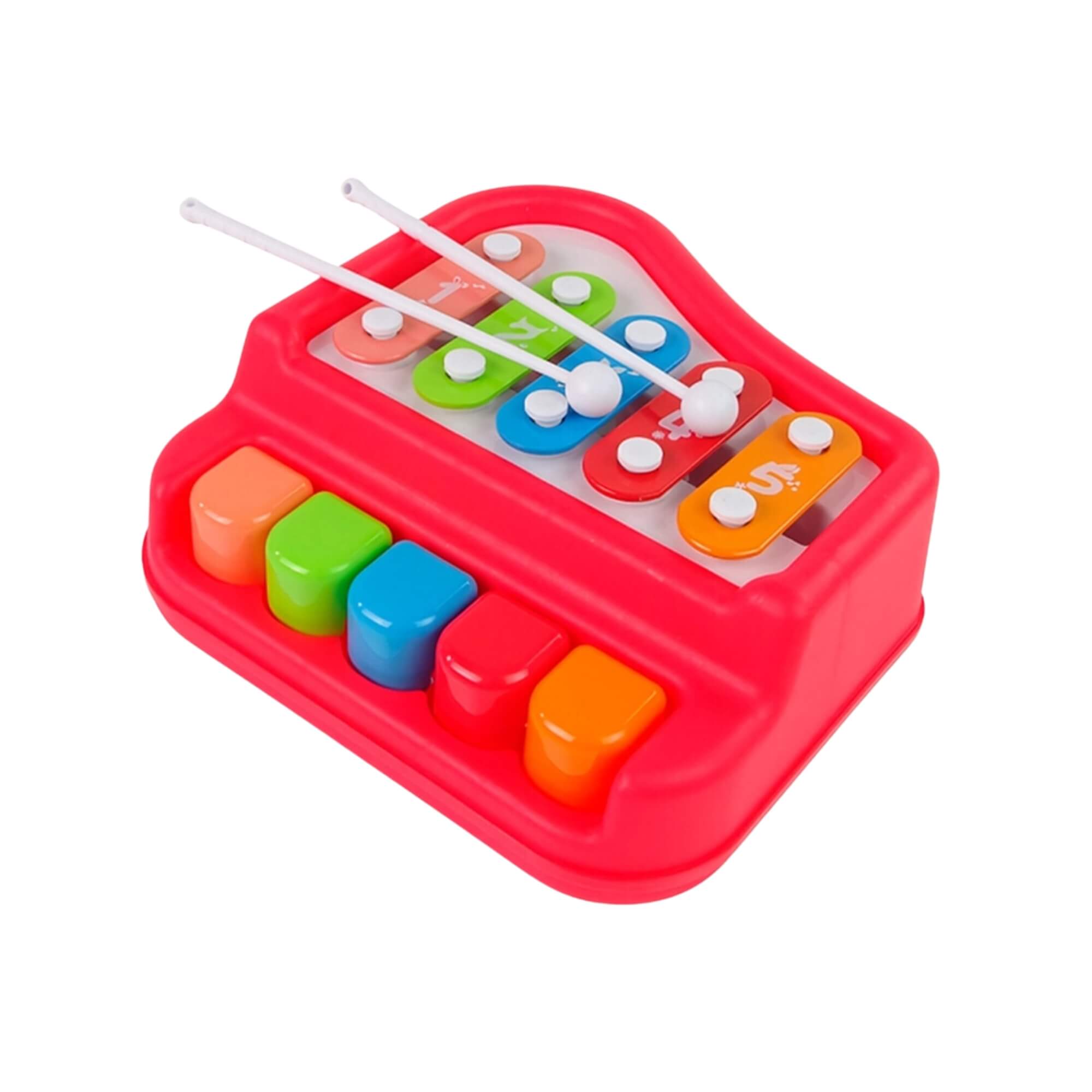 Brinquedo Infantil Pianinho com Xilofone Vermelho Fenix - FBB-653V