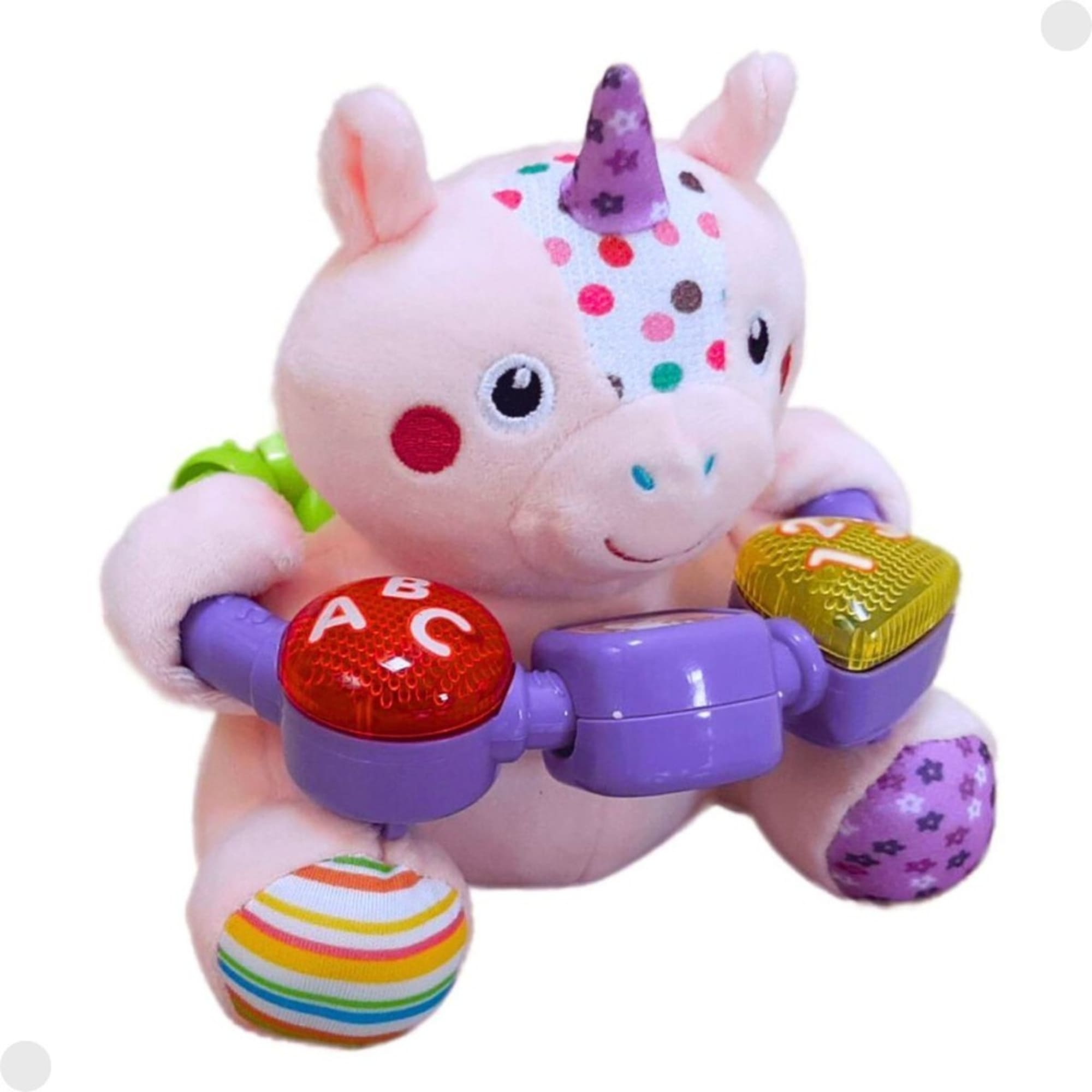 Brinquedo Pelúcia Musical Unicórnio Rosa com Luz e Som - Fenix FBB-752UN