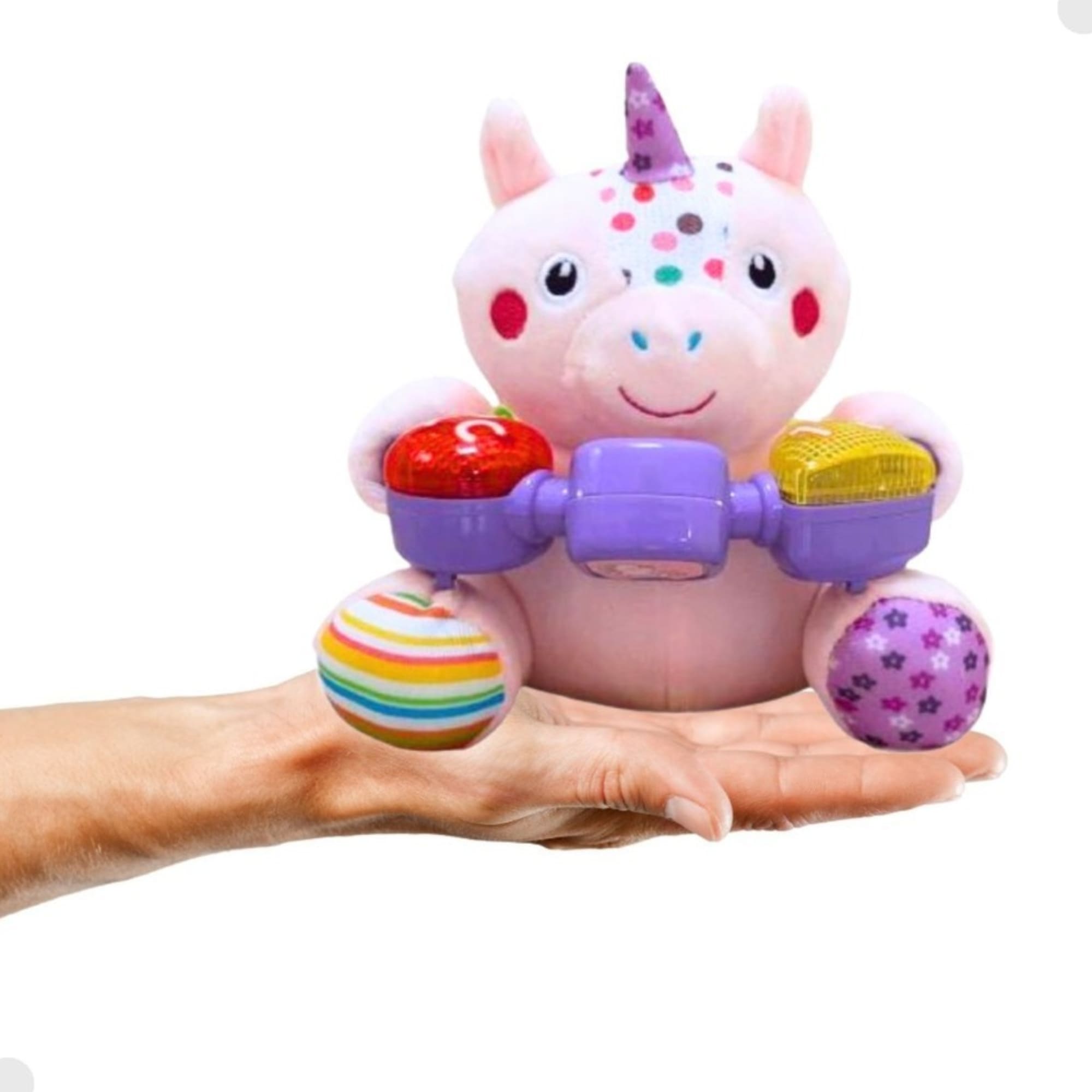 Brinquedo Pelúcia Musical Unicórnio Rosa com Luz e Som - Fenix FBB-752UN