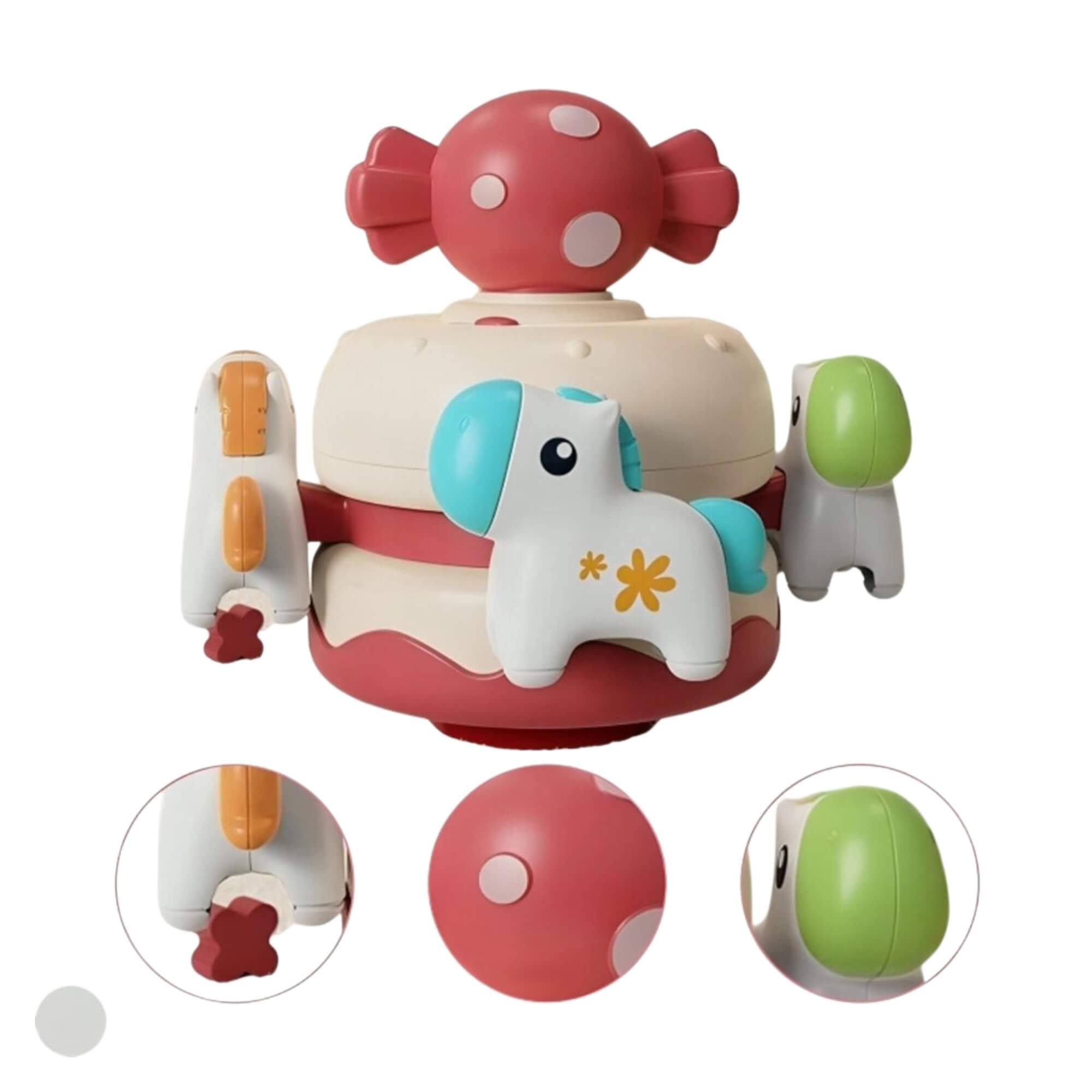 Brinquedo Infantil Carrossel Musical Baby Rosa Fenix - FBB-684R