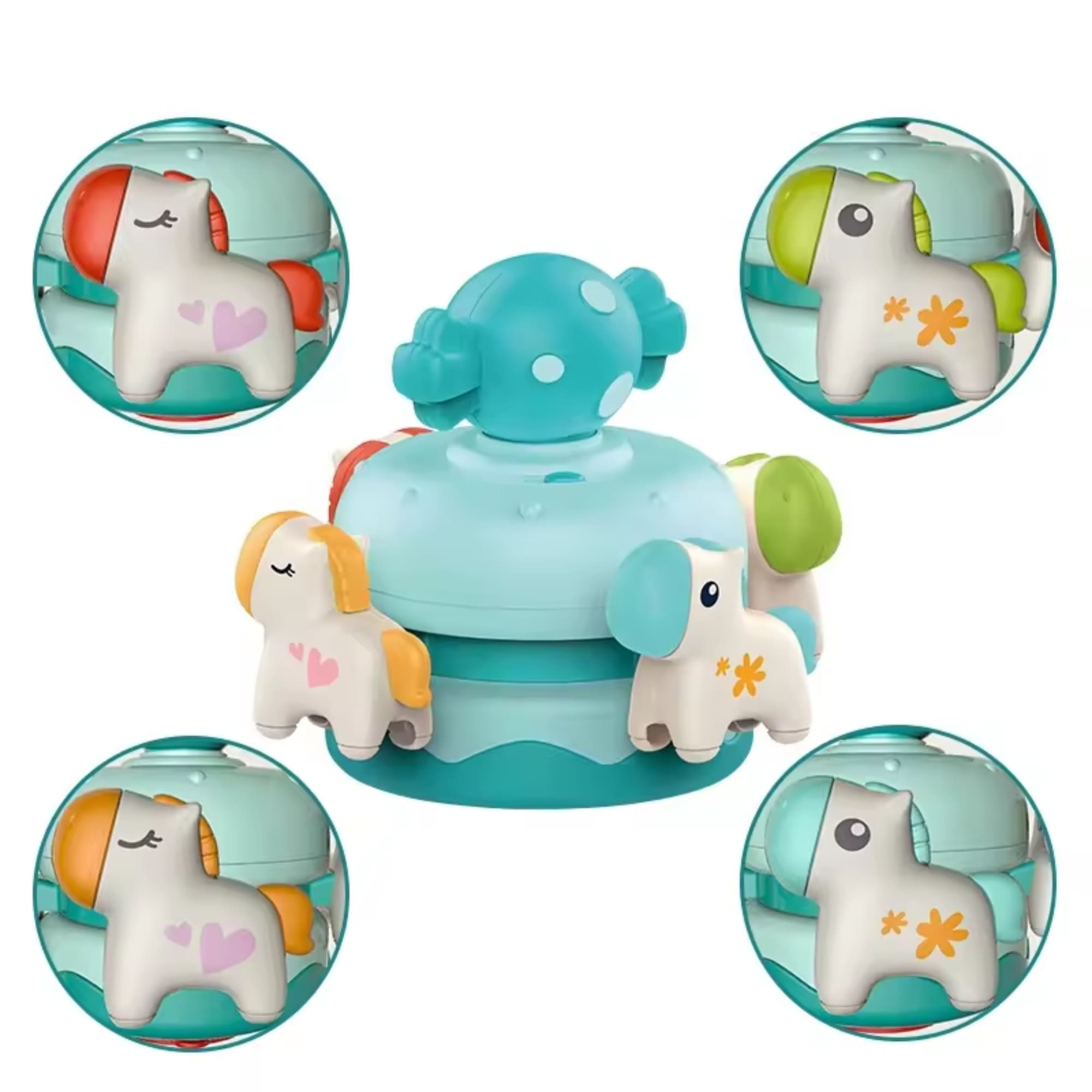Brinquedo Carrossel Musical Azul com Som - Fenix FBB-684A
