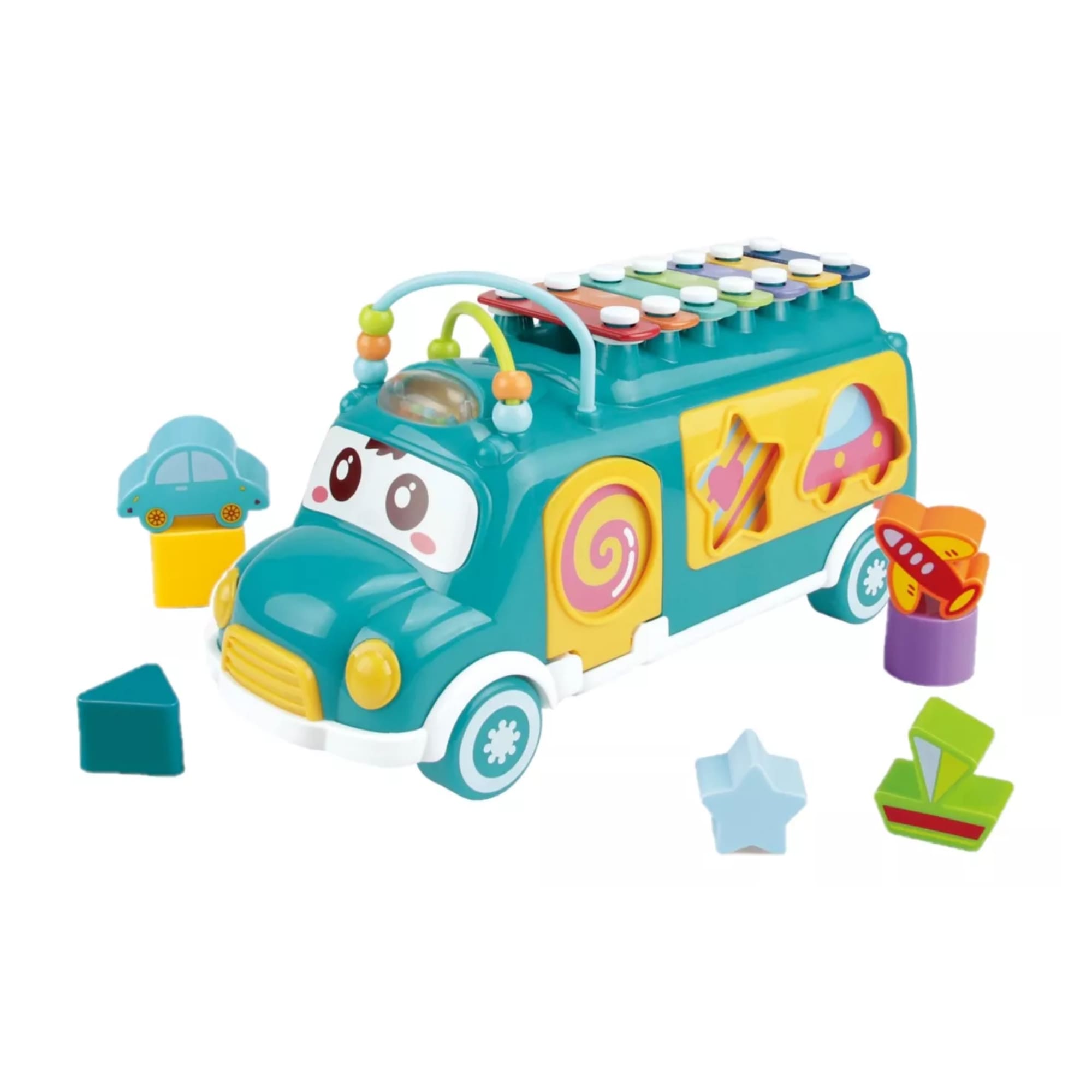 Brinquedo Ônibus Musical Verde com Xilifone Fenix - FBB-738VD