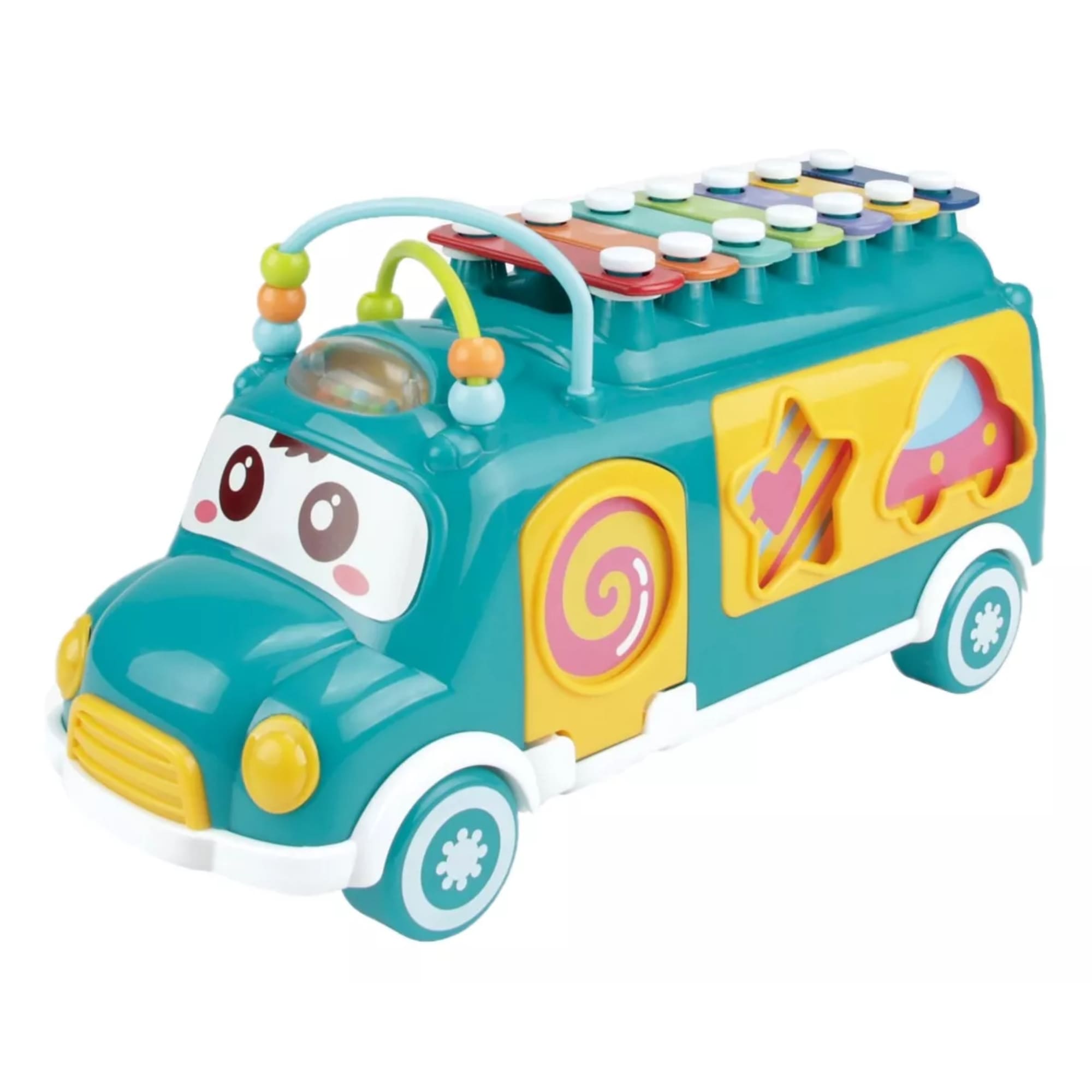 Brinquedo Ônibus Musical Verde com Xilifone Fenix - FBB-738VD