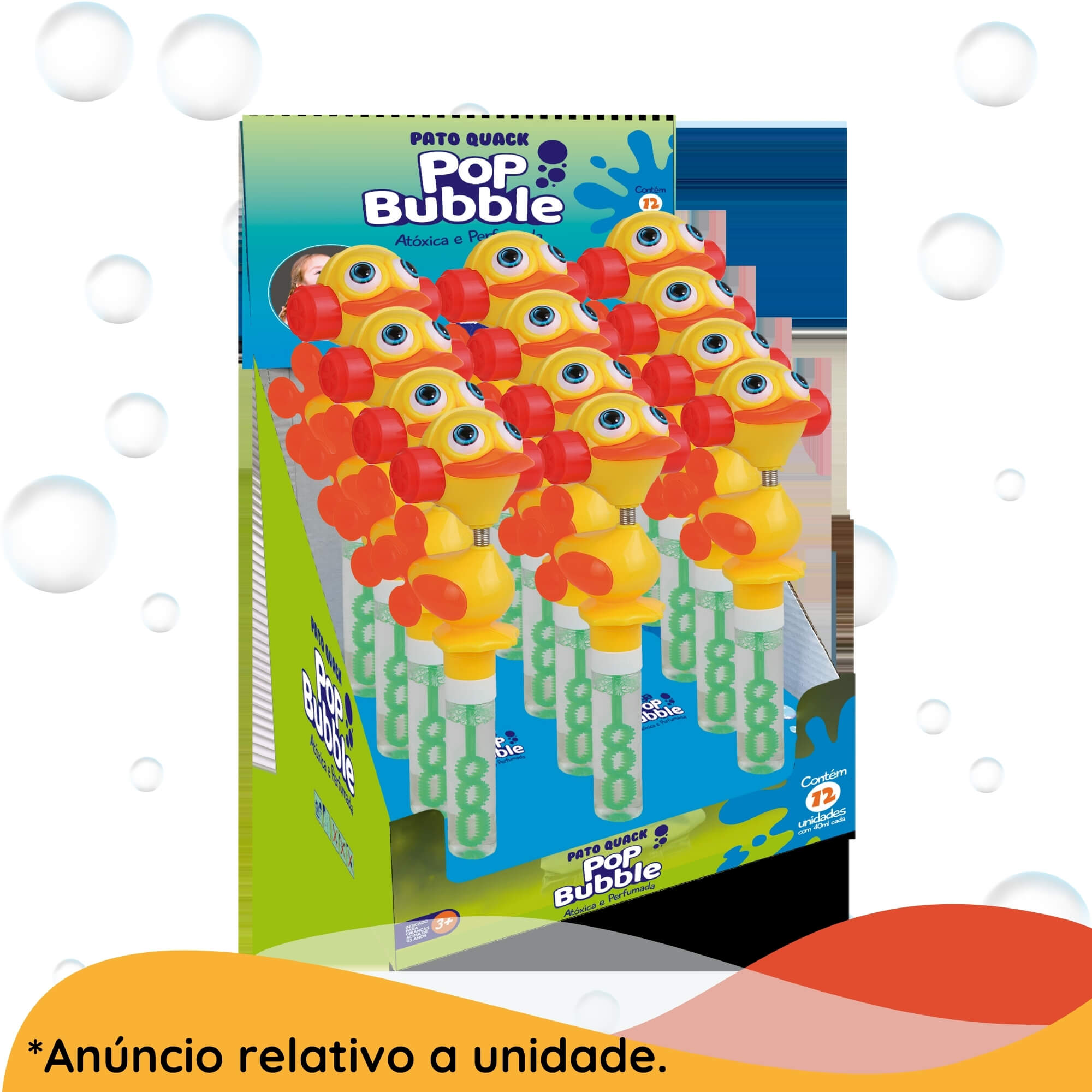 Brinquedo Infantil 1 Pop Bubble Pato Quack Unitário Fenix - DPB-483