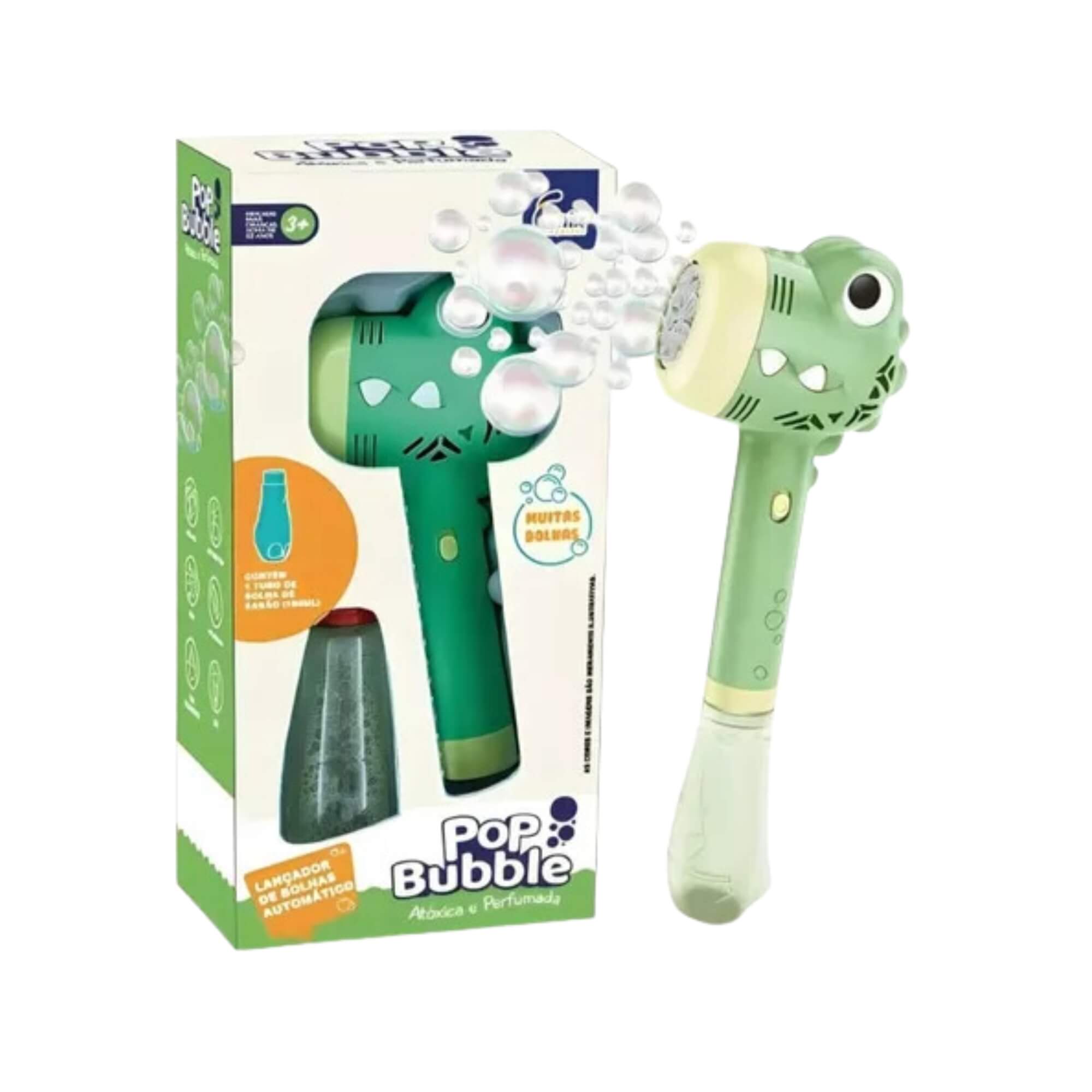 Brinquedo Infantil Lança Bolhas Automático Pop Bubble Dinossauro Fenix - POP-179D