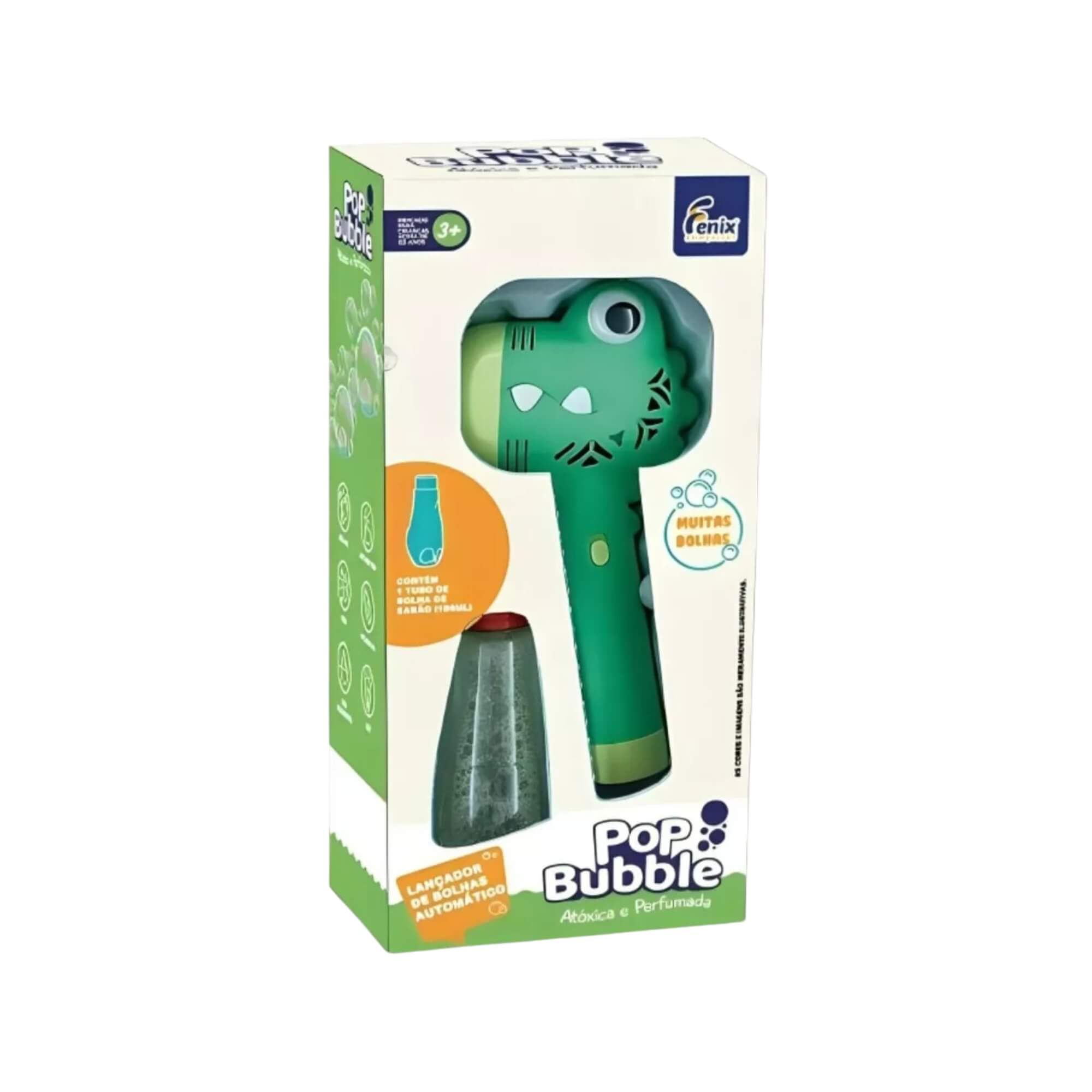 Brinquedo Infantil Lança Bolhas Automático Pop Bubble Dinossauro Fenix - POP-179D