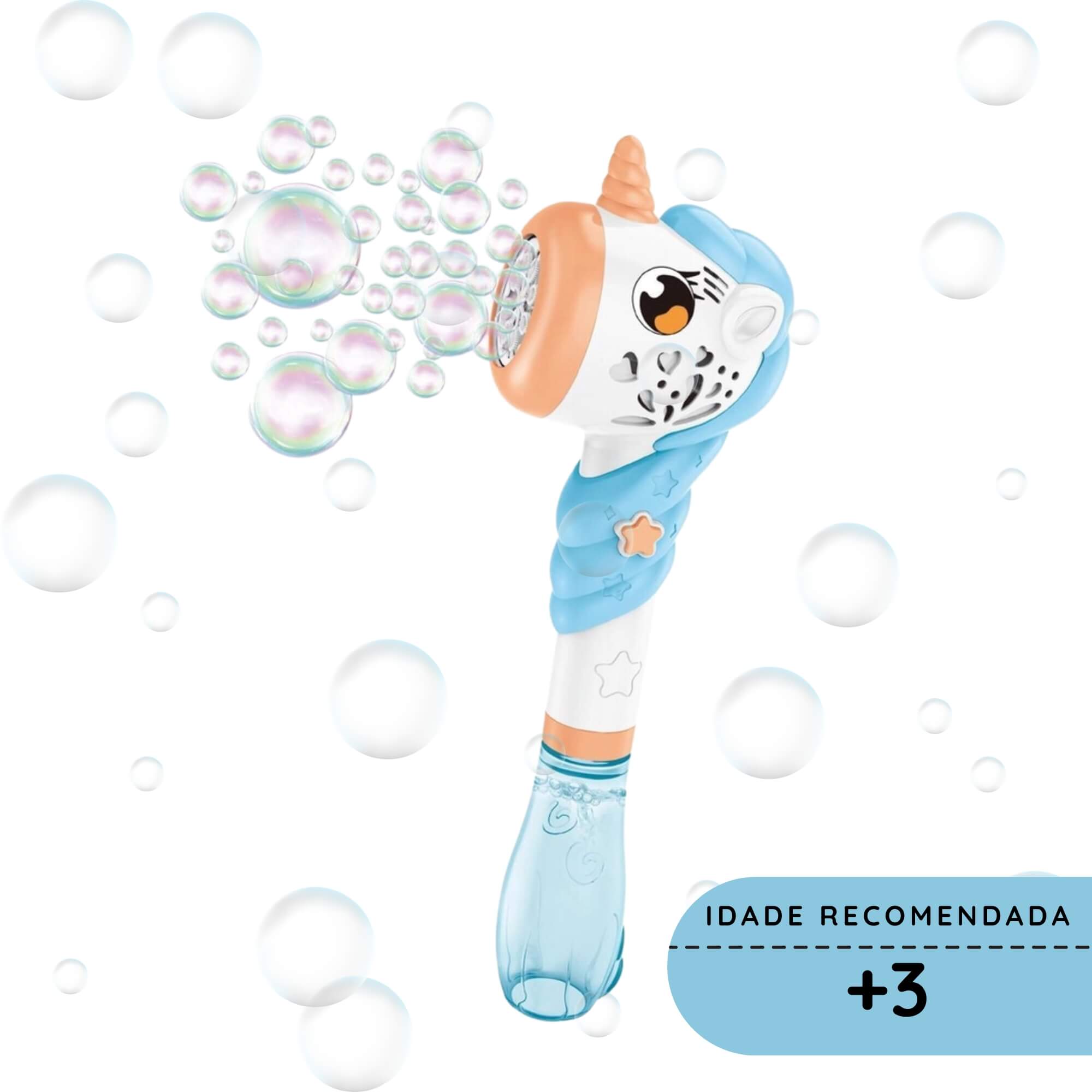 Brinquedo Infantil Lança Bolhas Automático Pop Bubble Unicórnio Fenix - POP-179U