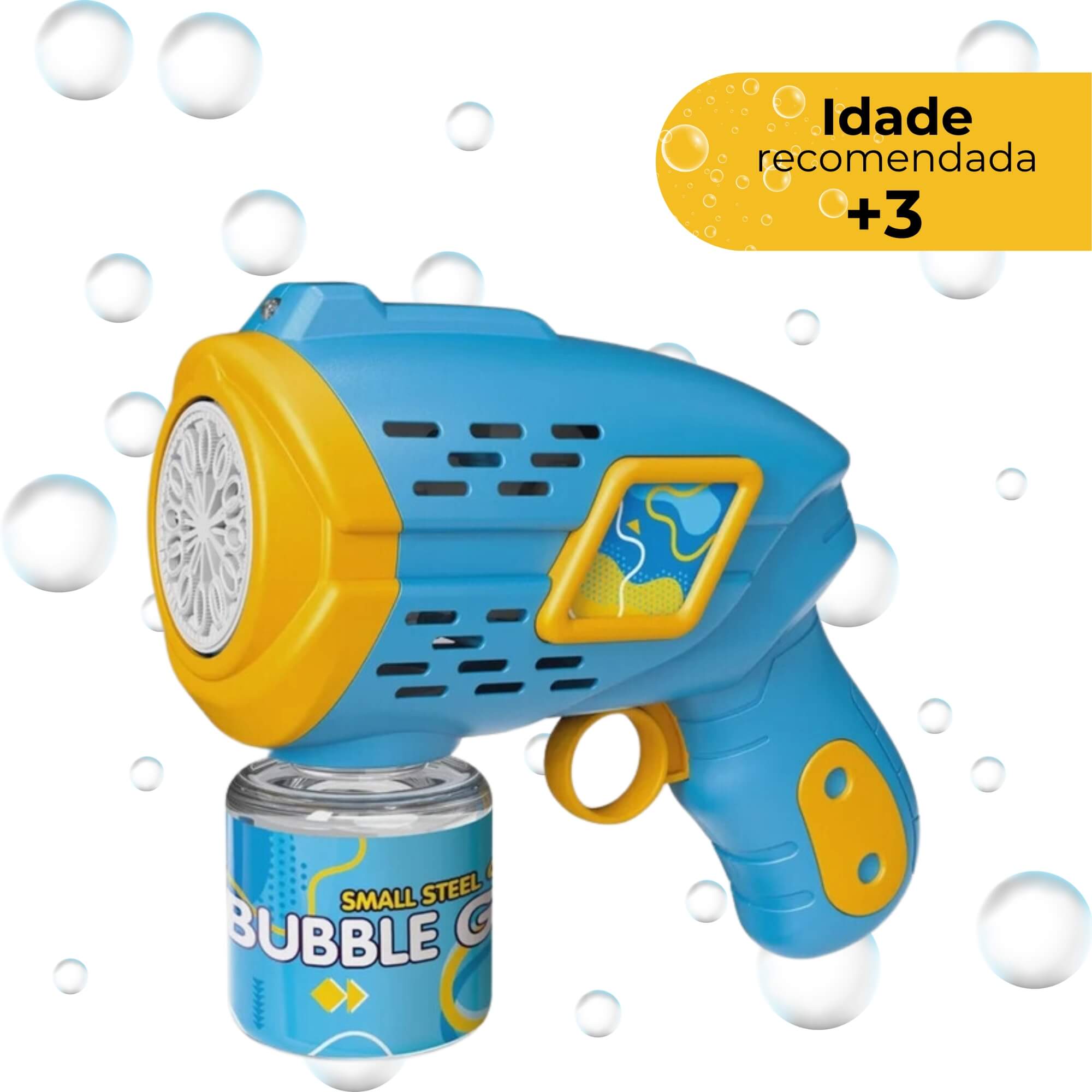 Brinquedo Infantil Lança Bolhas Azul Pop Bubble com Luzes Fenix - POP-998