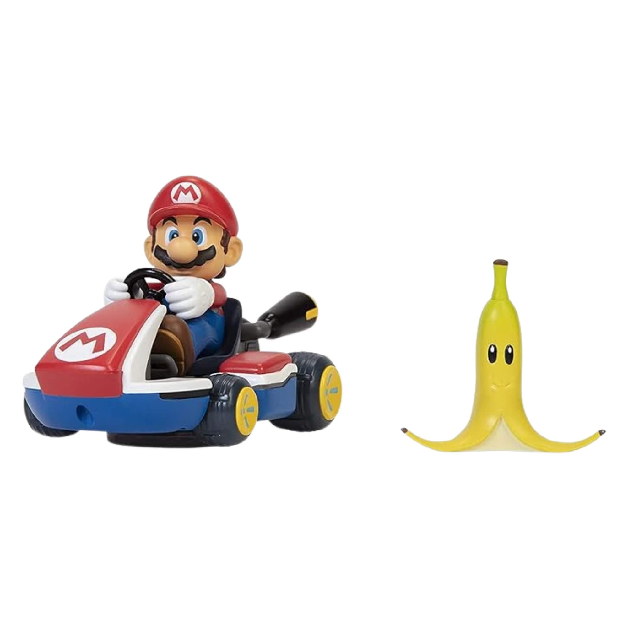 Carrinho Kart Super Mario ou Luigi Spin Out com Casca de Banana de Brinquedo Candide - 3022