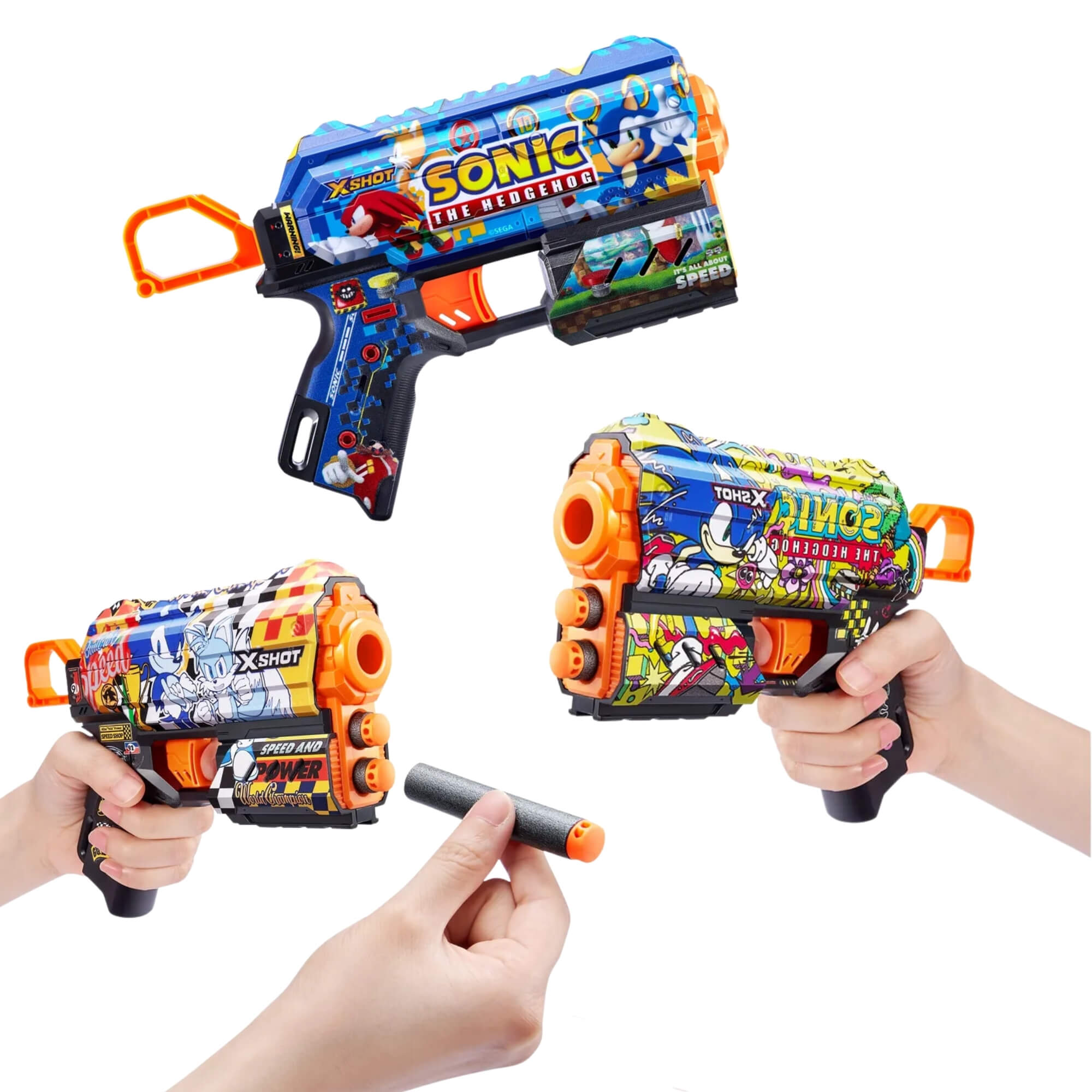 Brinquedo Infantil Lançador de Dardos X Shot Sonic Skins Flux Cores Sortidas Candide  - 3460