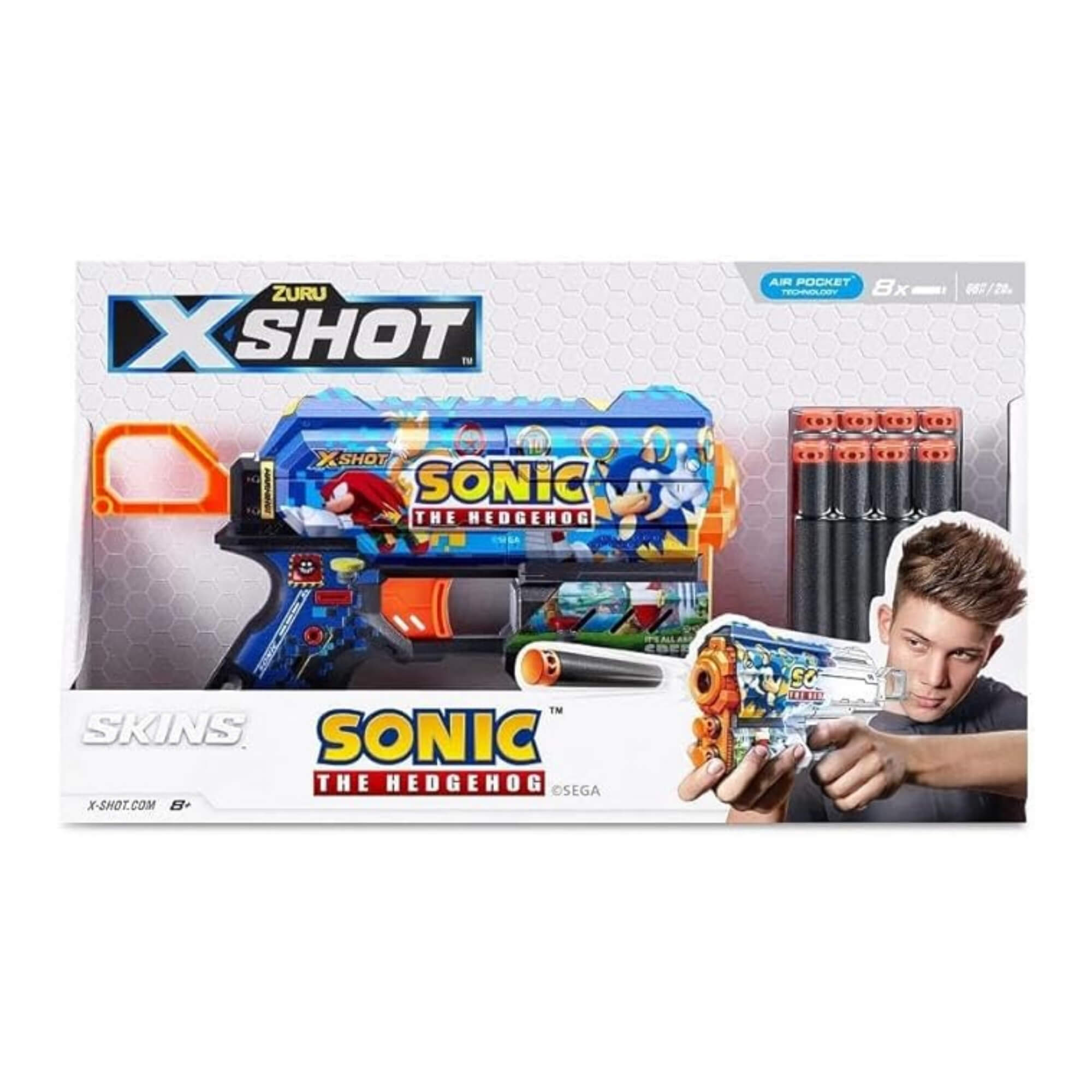 Brinquedo Infantil Lançador de Dardos X Shot Sonic Skins Flux Cores Sortidas Candide  - 3460