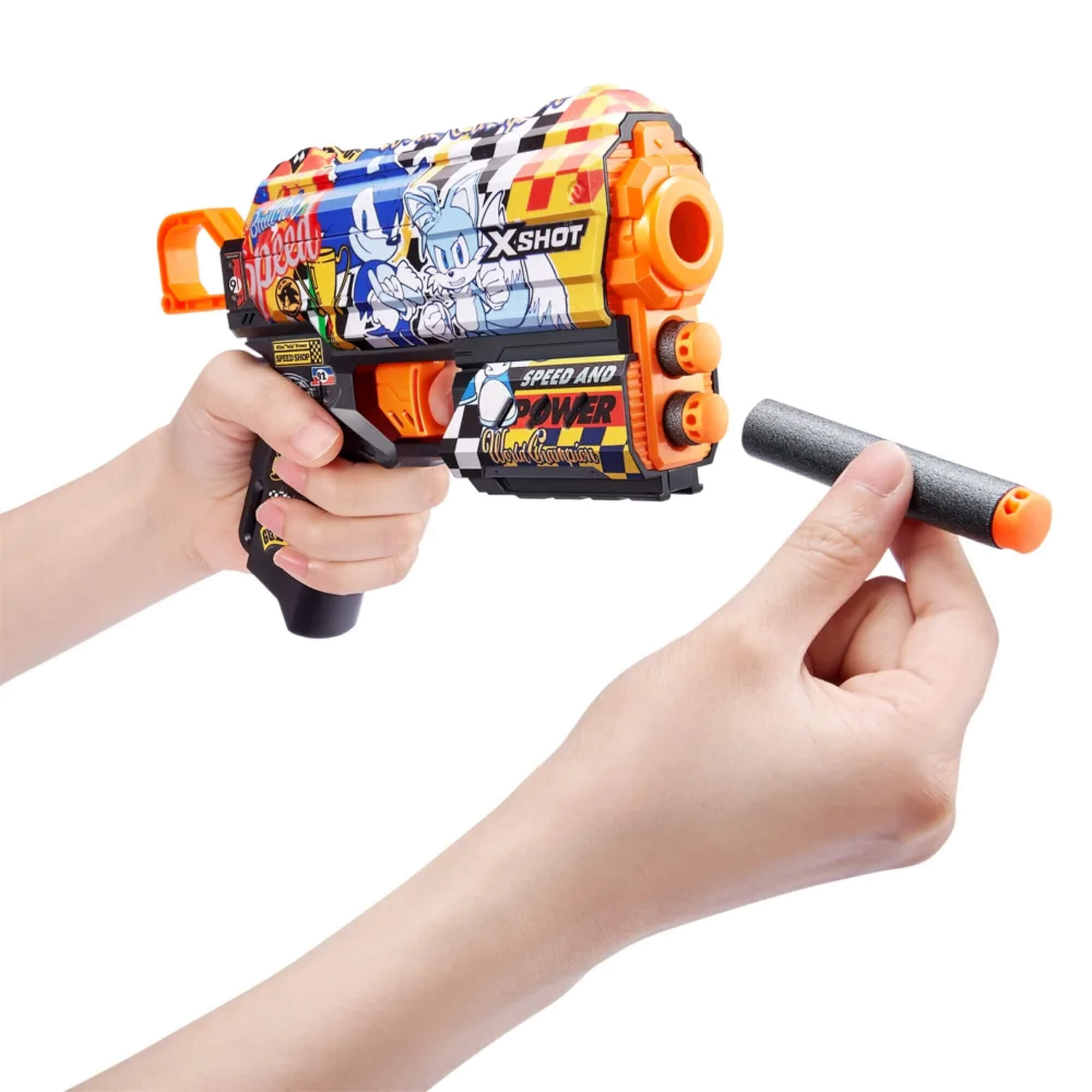 Brinquedo Infantil Lançador de Dardos X Shot Sonic Skins Flux Cores Sortidas Candide  - 3460