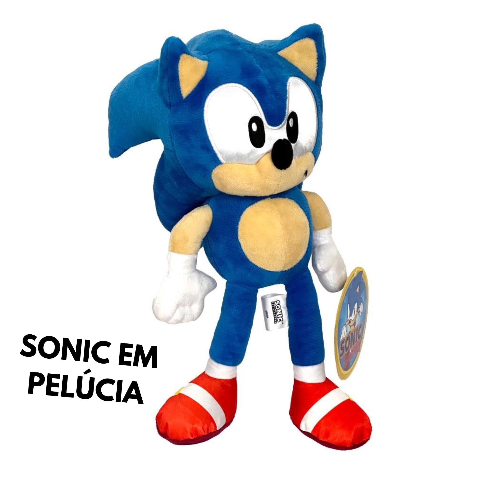 Brinquedo Boneco de Pelúcia do Sonic - 33 centimetros - Candide 3492