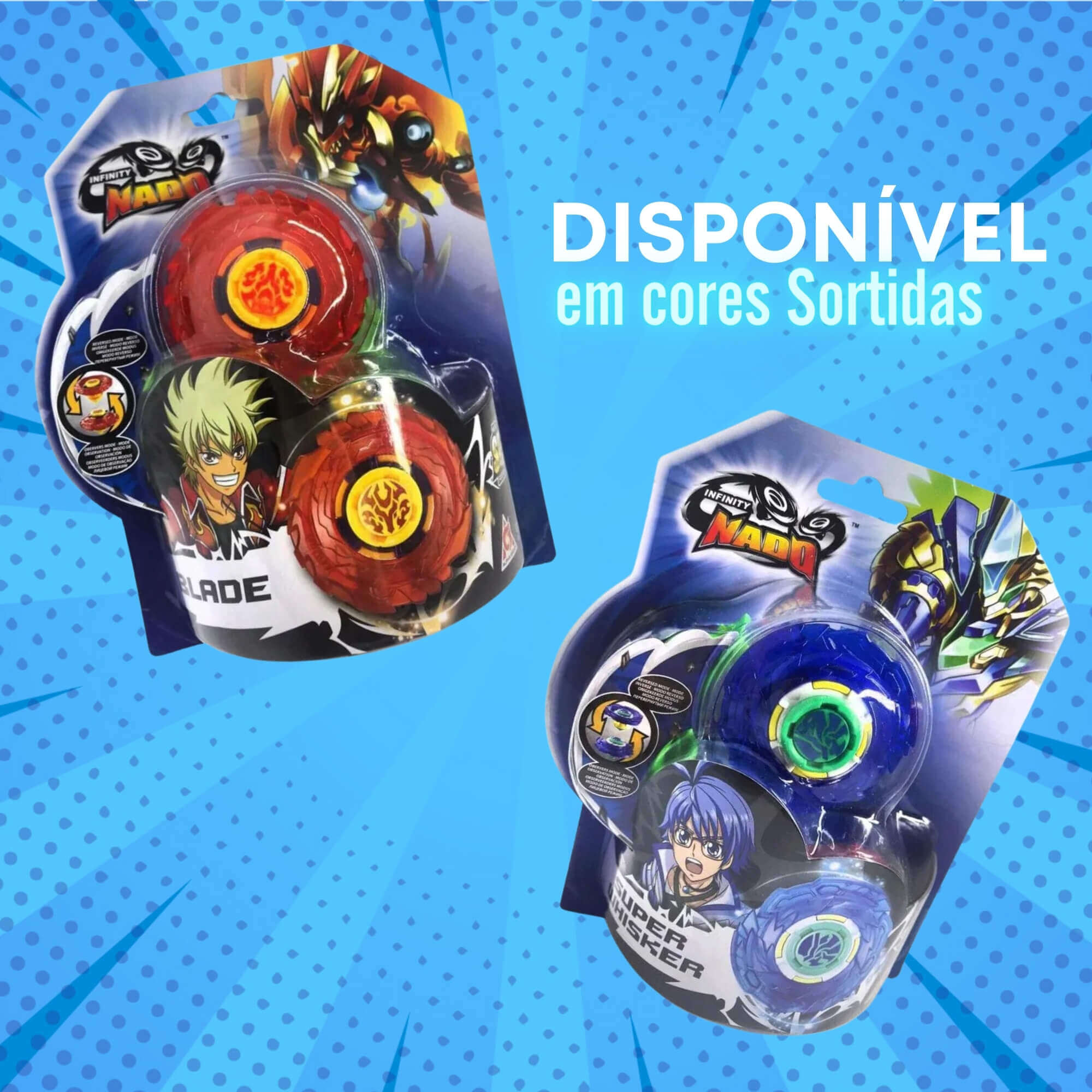 Brinquedo Infantil Pião Infinity Nado Plastic Series Cores Sortidas Candide - 3900